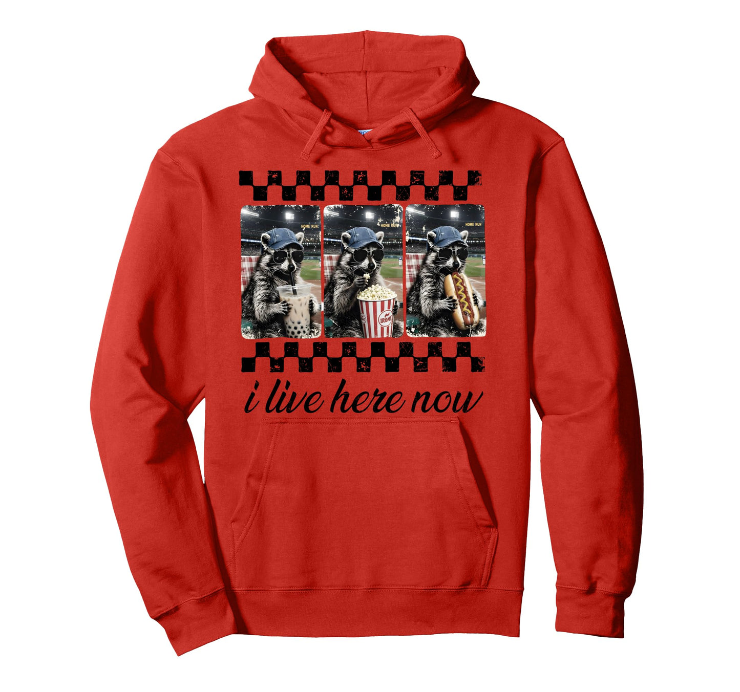 Funny Raccoon Ballfield Baseball Field I Hoodie - Trendy Graphic Men Women - T-Shirt, Sweatshirt, Hoodie