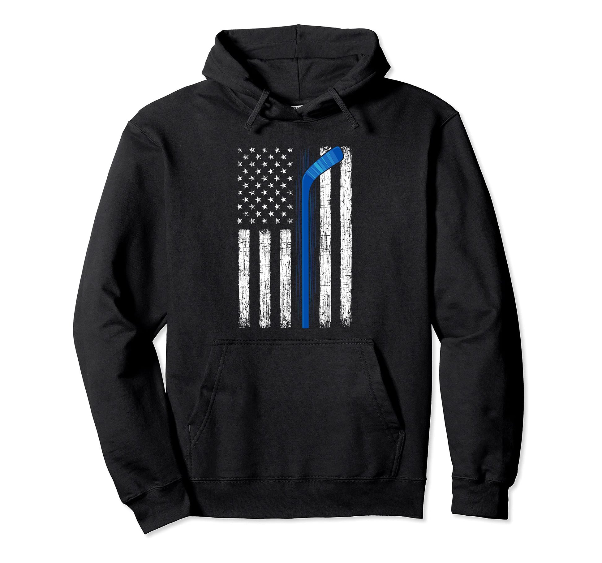 Hockey Usa American Flag Patriotic Hoodie - Custom Art Print Men Women - T-Shirt, Sweatshirt, Hoodie