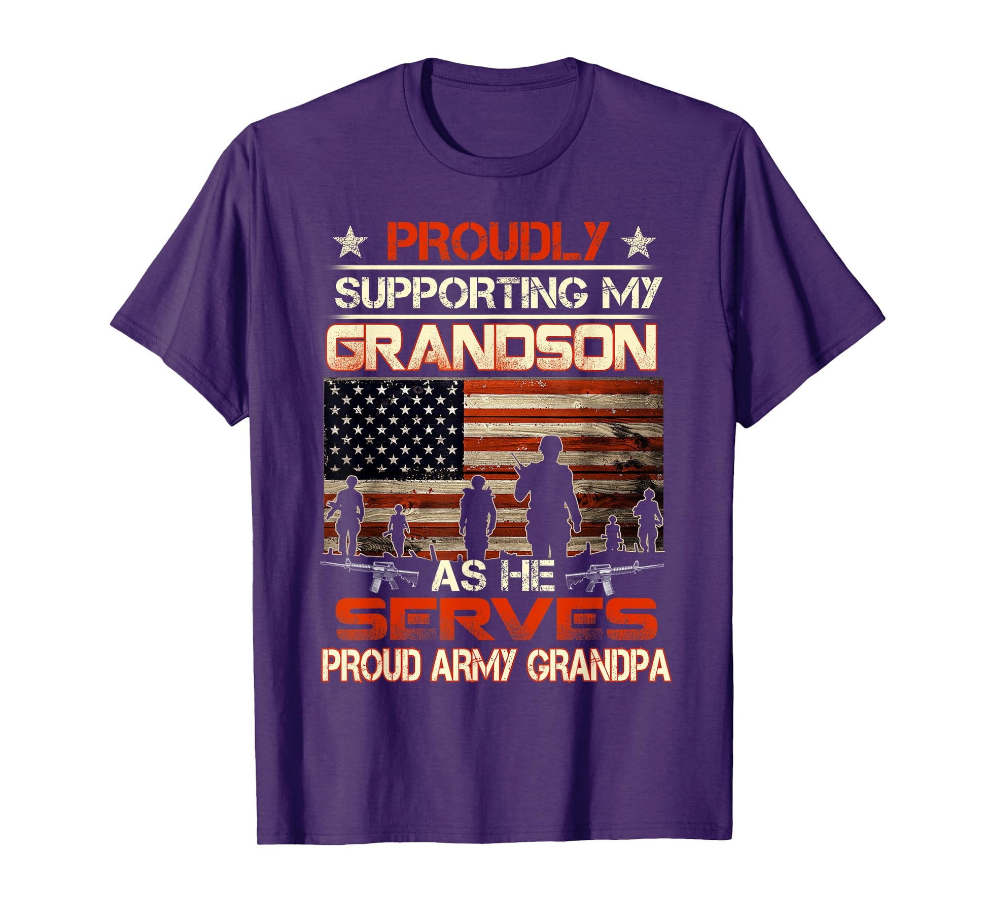 T Supporting My Grandson As He Serves T-Shirt - Novelty Apparel for Adults - T-Shirt, Sweatshirt, Hoodie