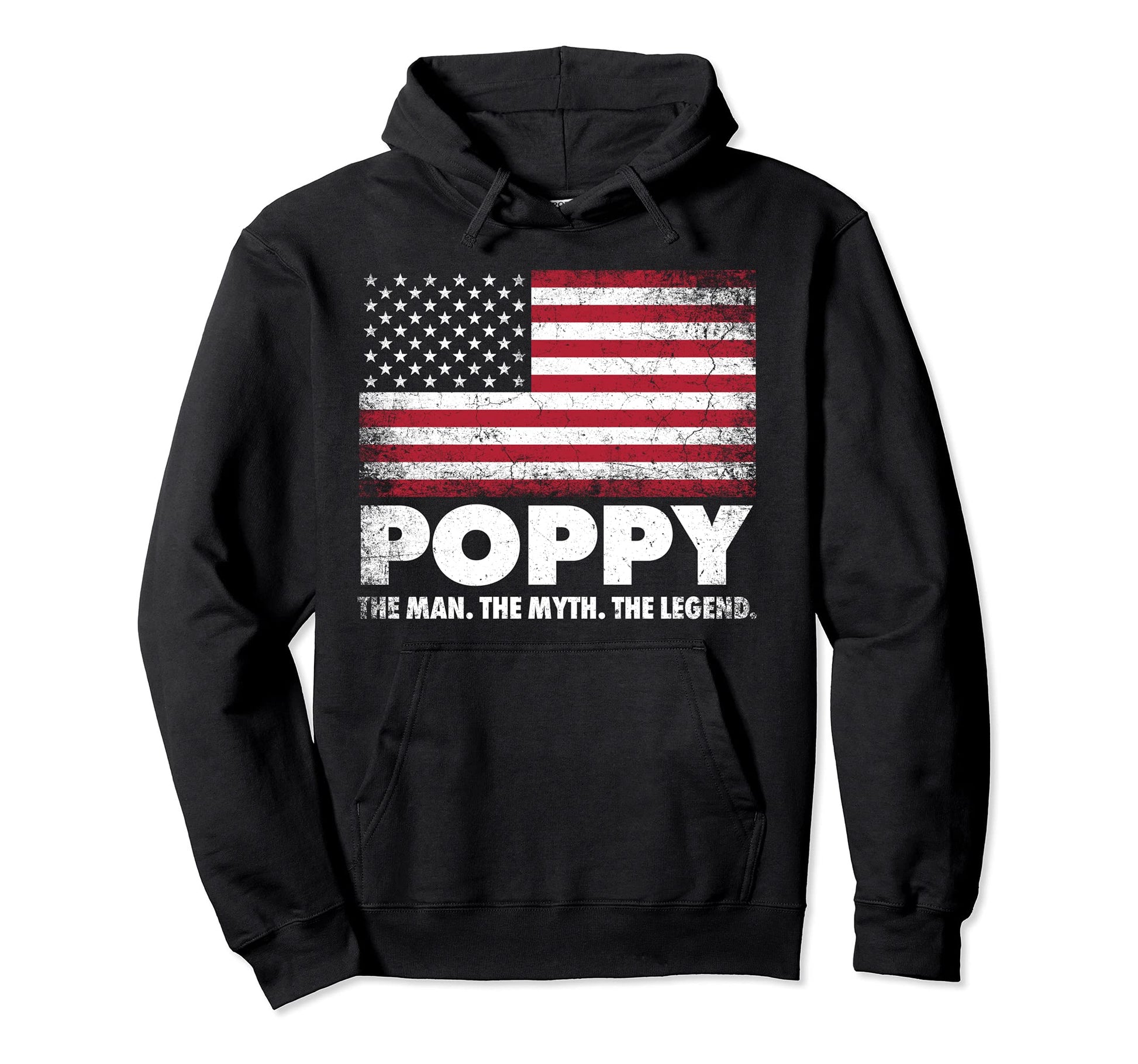 Poppy Myth Legend American Flag Hoodie - Streetwear Style for Adults - T-Shirt, Sweatshirt, Hoodie