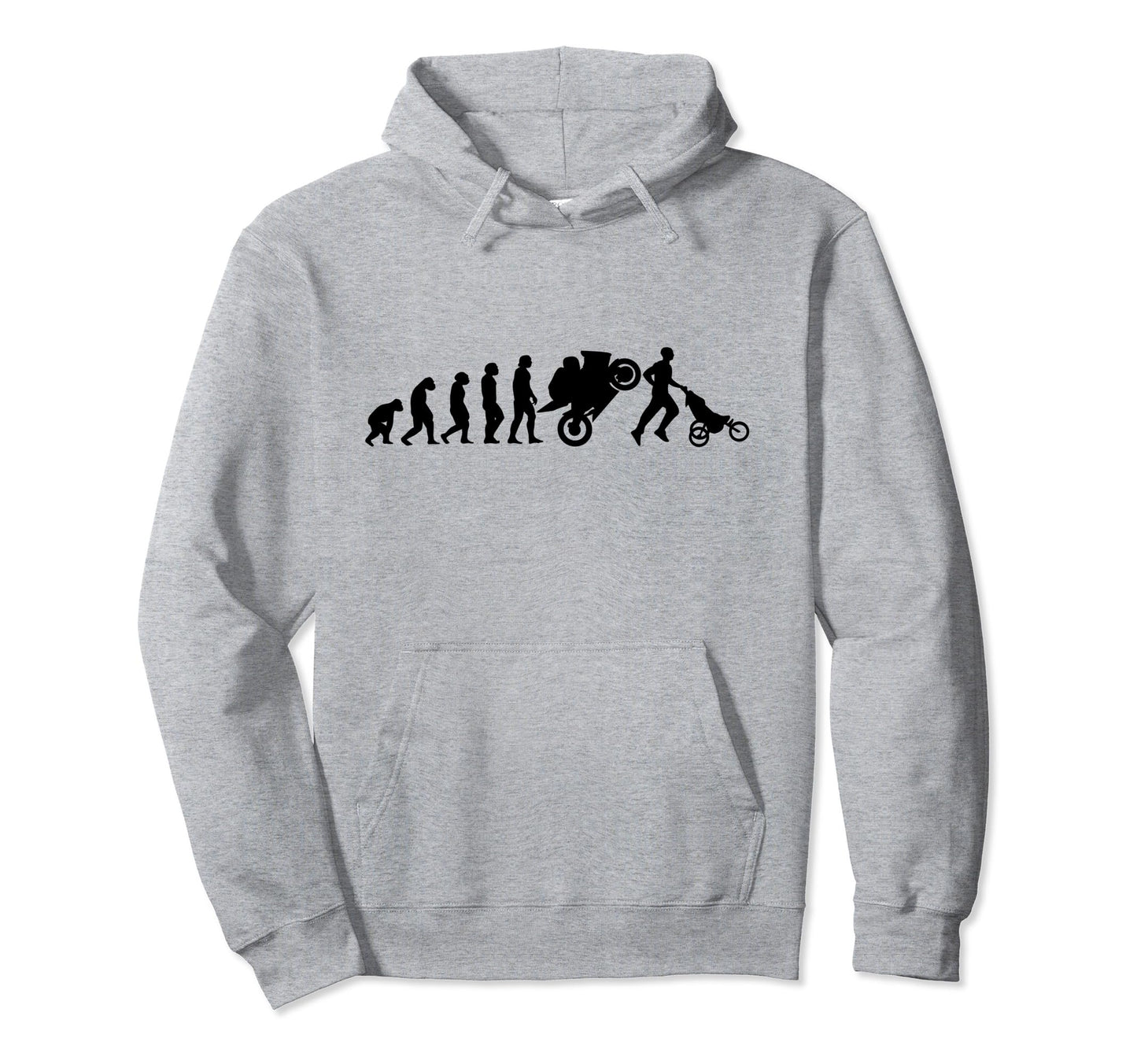 Biker Evolution Funny Dad Hoodie - Fun Novelty Design for Adults - T-Shirt, Sweatshirt, Hoodie