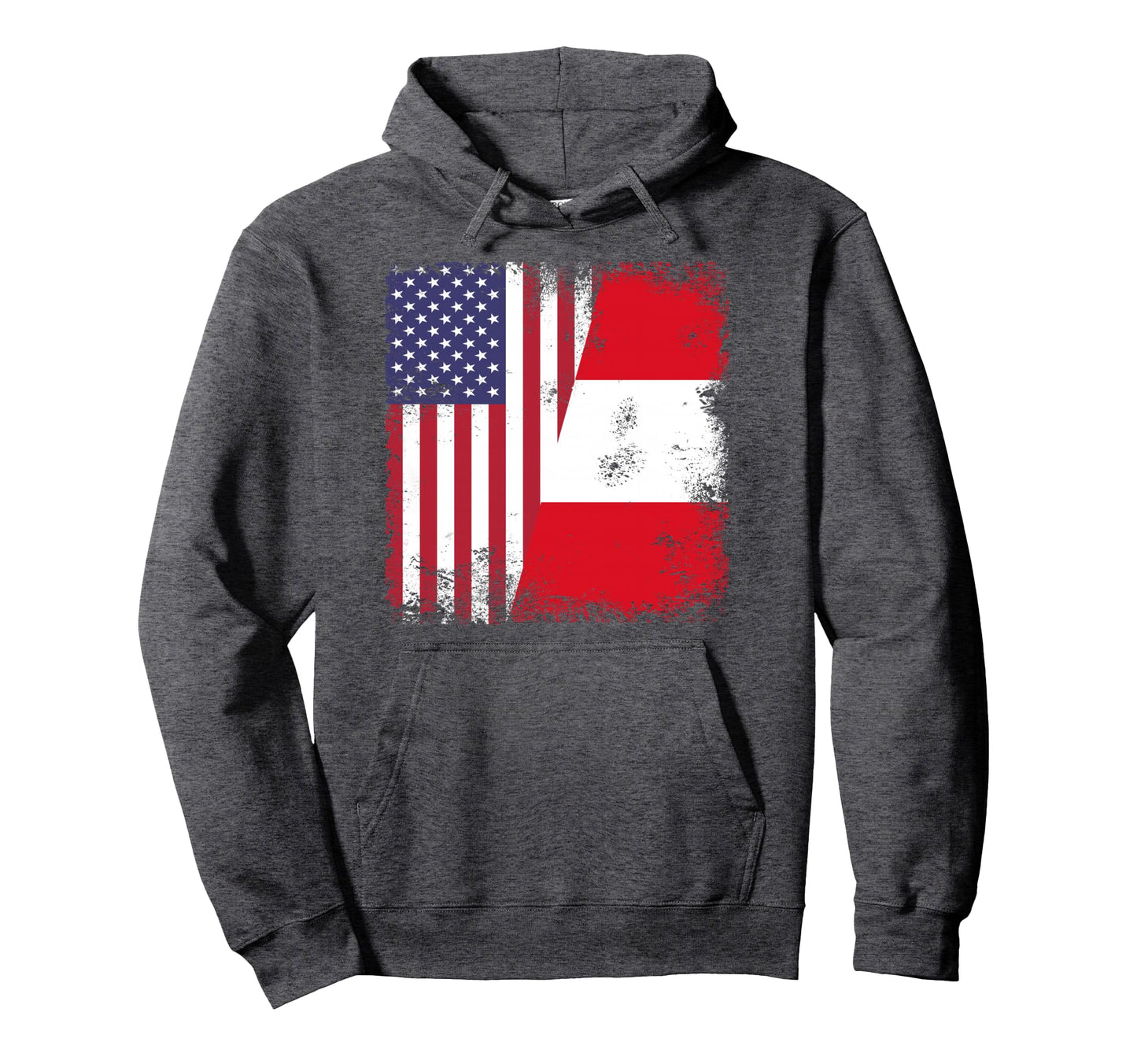 Half Peruvian Flag Peru Usa Gift Hoodie - Fun Novelty Design Unisex - T-Shirt, Sweatshirt, Hoodie