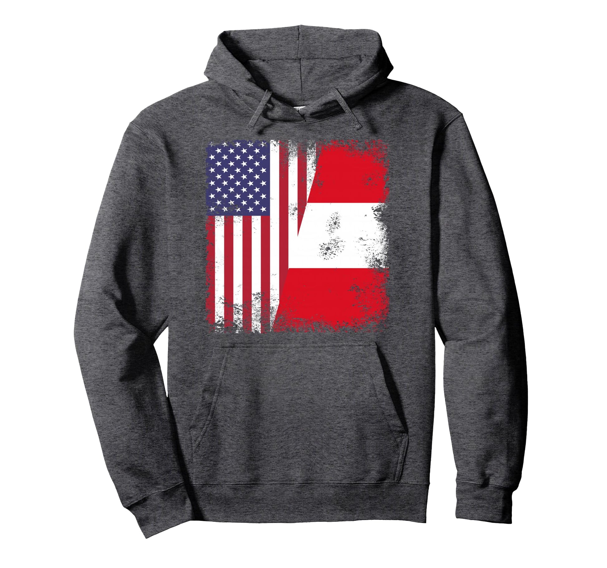 Half Peruvian Flag Peru Usa Gift Hoodie - Fun Novelty Design Unisex - T-Shirt, Sweatshirt, Hoodie