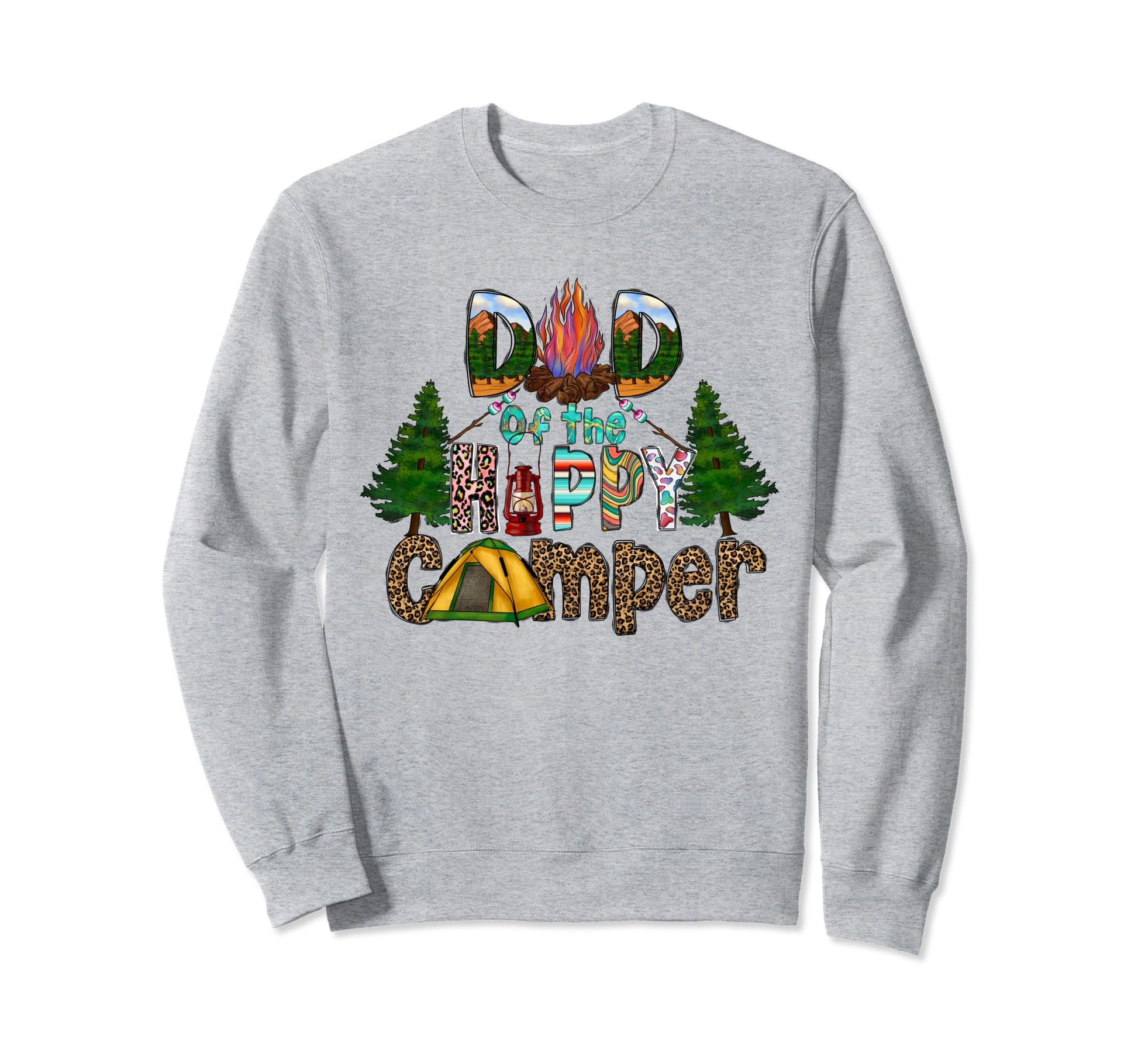 Dad Happy Camper Family Matching Sweatshirt - Aesthetic Graphic Unisex - T-Shirt, Sweatshirt, Hoodie