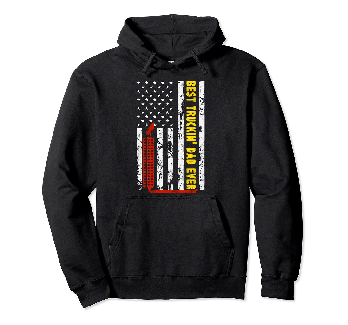 Best Truckin Dad Ever Thin Yellow Hoodie - Aesthetic Graphic Men Women - T-Shirt, Sweatshirt, Hoodie