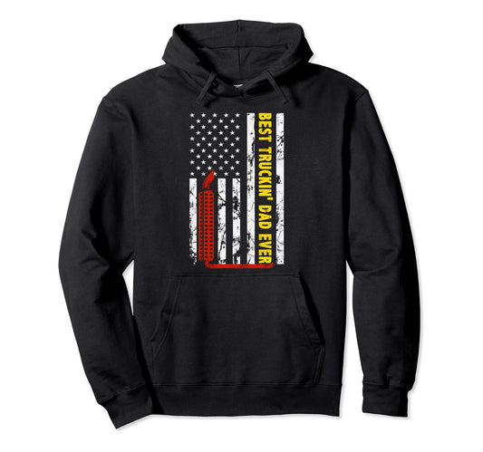 Best Truckin Dad Ever Thin Yellow Hoodie - Aesthetic Graphic Men Women - T-Shirt, Sweatshirt, Hoodie