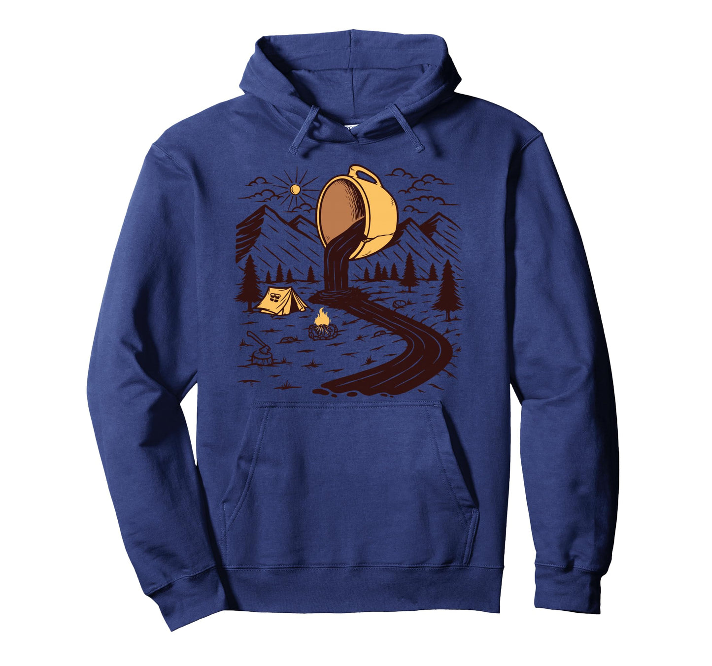 Coffee Mug River Nature Lovers Camping Hoodie - Unique Graphic for Adults - T-Shirt, Sweatshirt, Hoodie