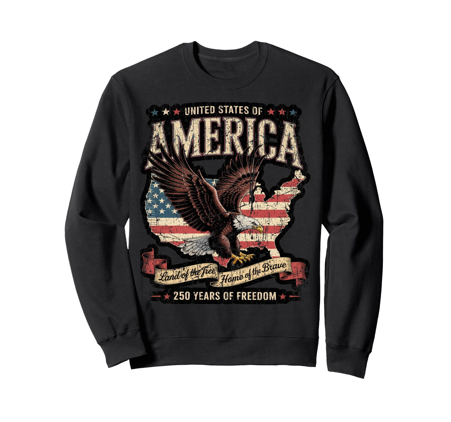 250 Year American Anniversary Usa Flag Sweatshirt - Unique Graphic Unisex - T-Shirt, Sweatshirt, Hoodie