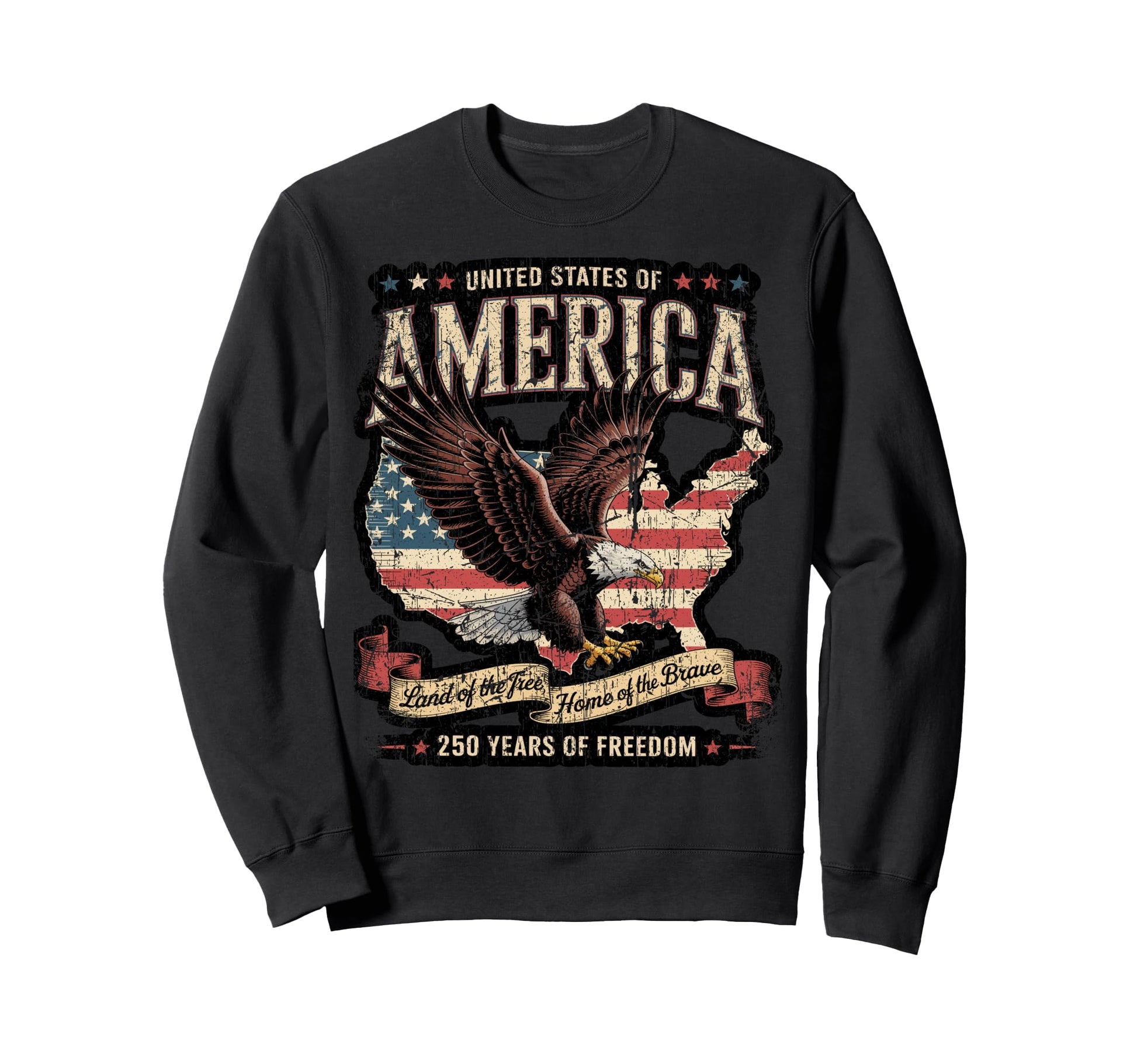 250 Year American Anniversary Usa Flag Sweatshirt - Unique Graphic Unisex - T-Shirt, Sweatshirt, Hoodie