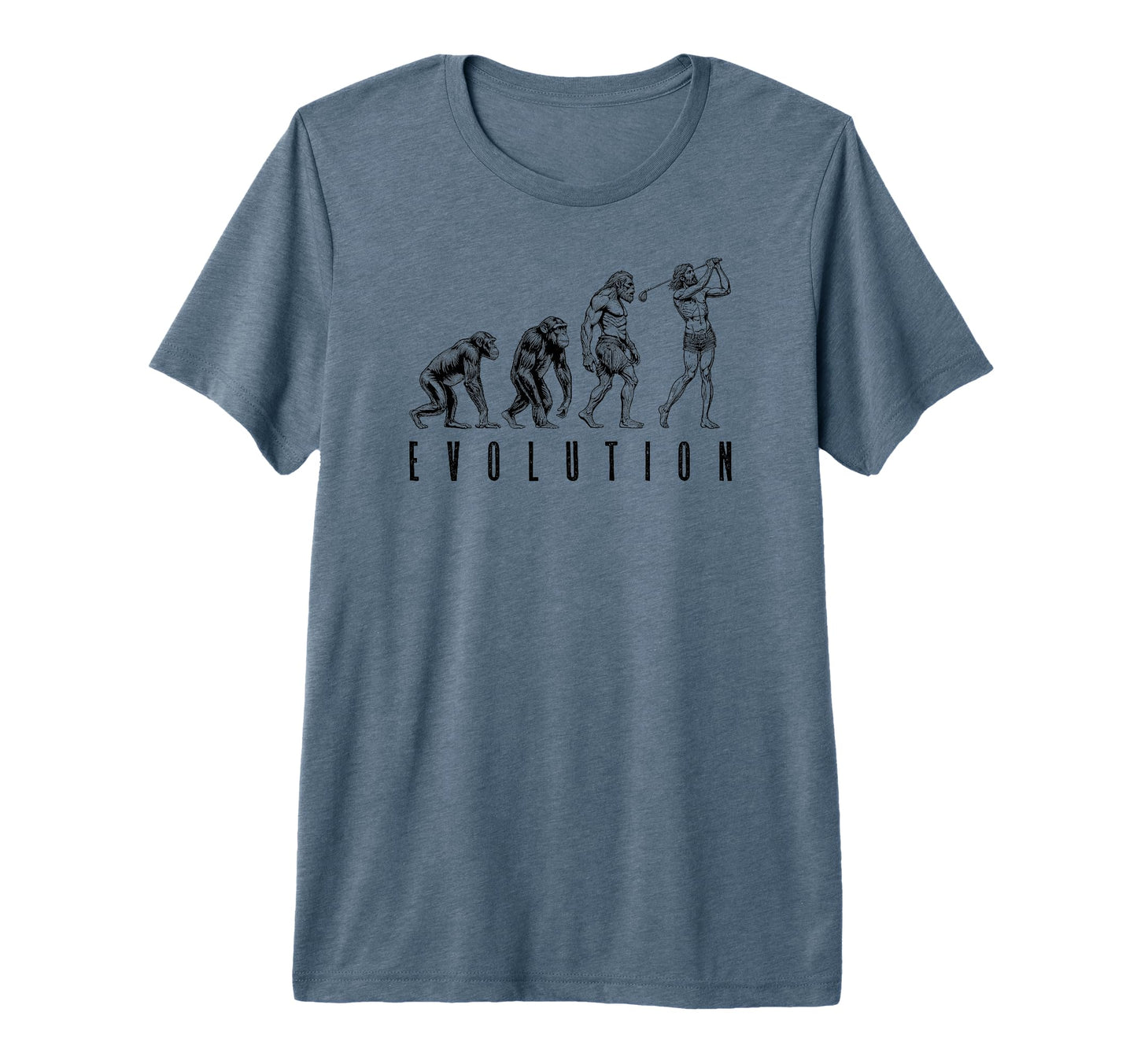 Funny Golfer Evolution Ape Caveman Golf T-Shirt - Graphic Print Unisex - T-Shirt, Sweatshirt, Hoodie