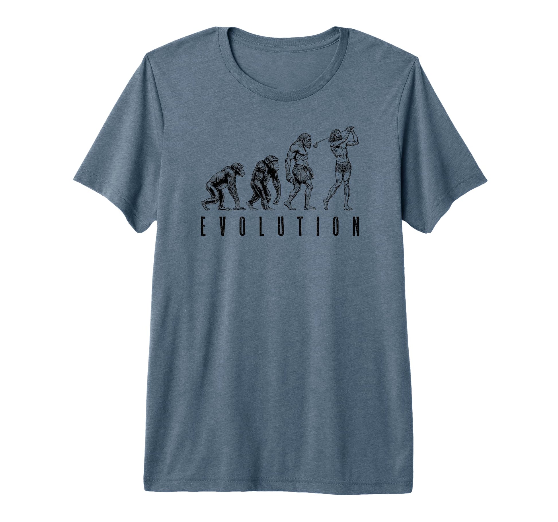 Funny Golfer Evolution Ape Caveman Golf T-Shirt - Graphic Print Unisex - T-Shirt, Sweatshirt, Hoodie