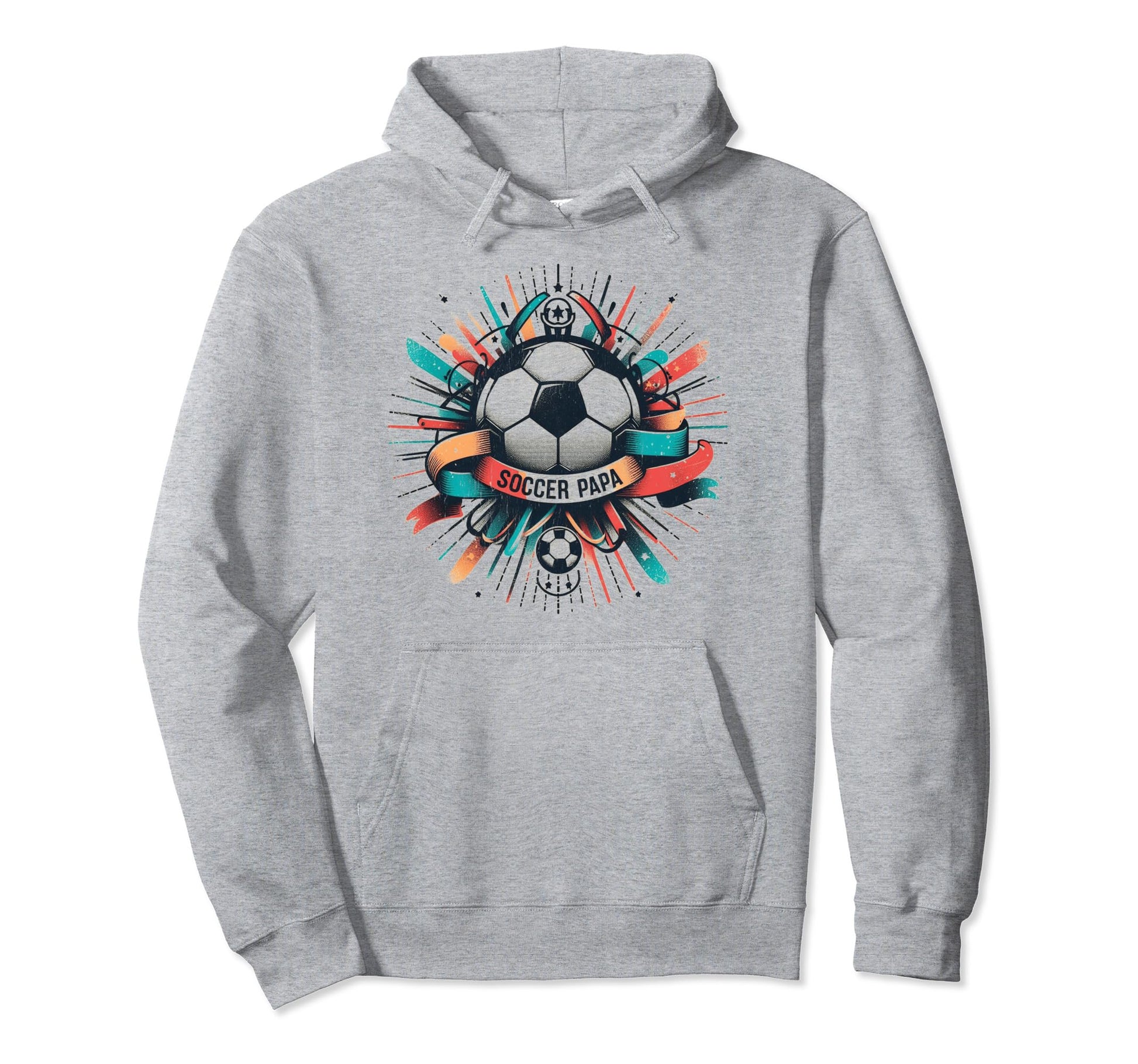 Soccer Papa Family Matching Dad Fathers Hoodie - Graphic Print Men Women - T-Shirt, Sweatshirt, Hoodie