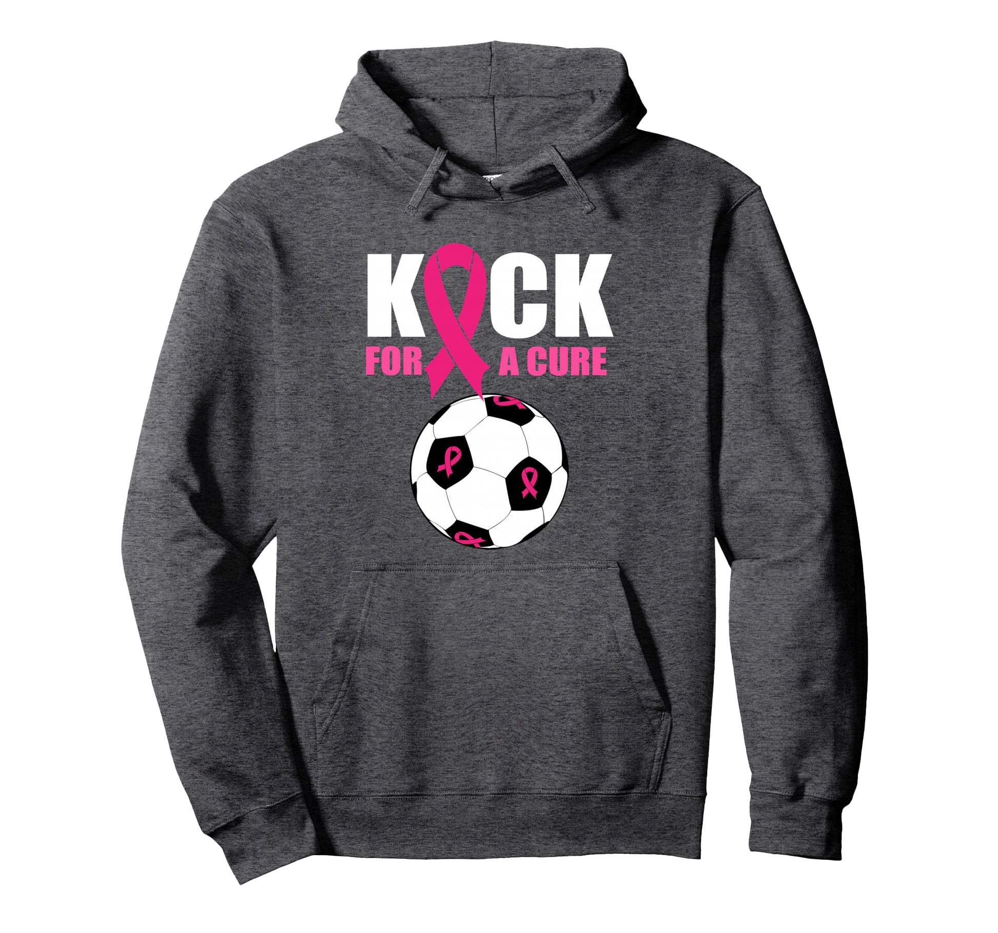 Breast Cancer Soccer Football Kick Hoodie - Casual Everyday Wear Men Women - T-Shirt, Sweatshirt, Hoodie