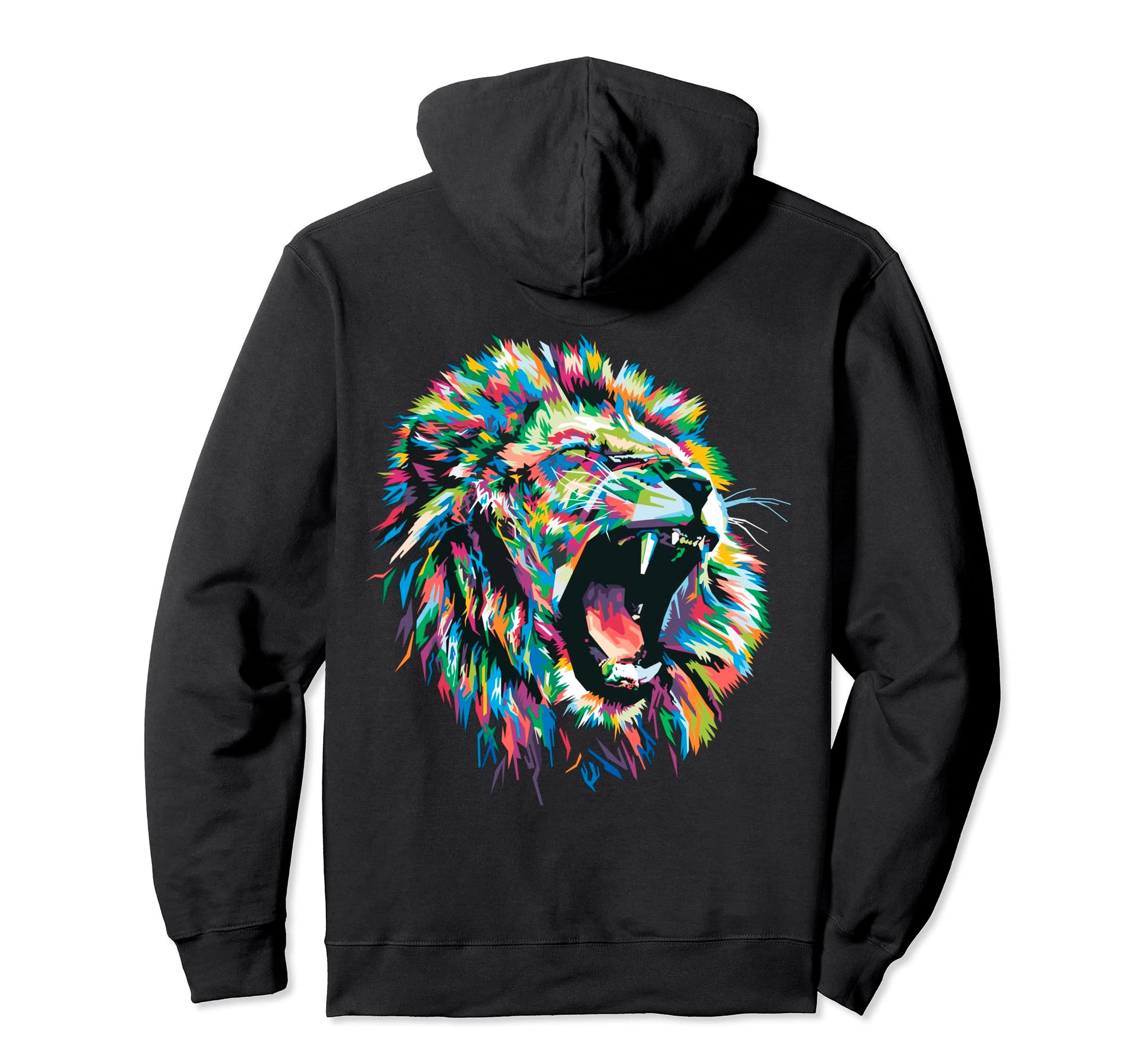 Colorful Lion Head Pop Art Lovers Hoodie - Casual Everyday Wear Men Women - T-Shirt, Sweatshirt, Hoodie