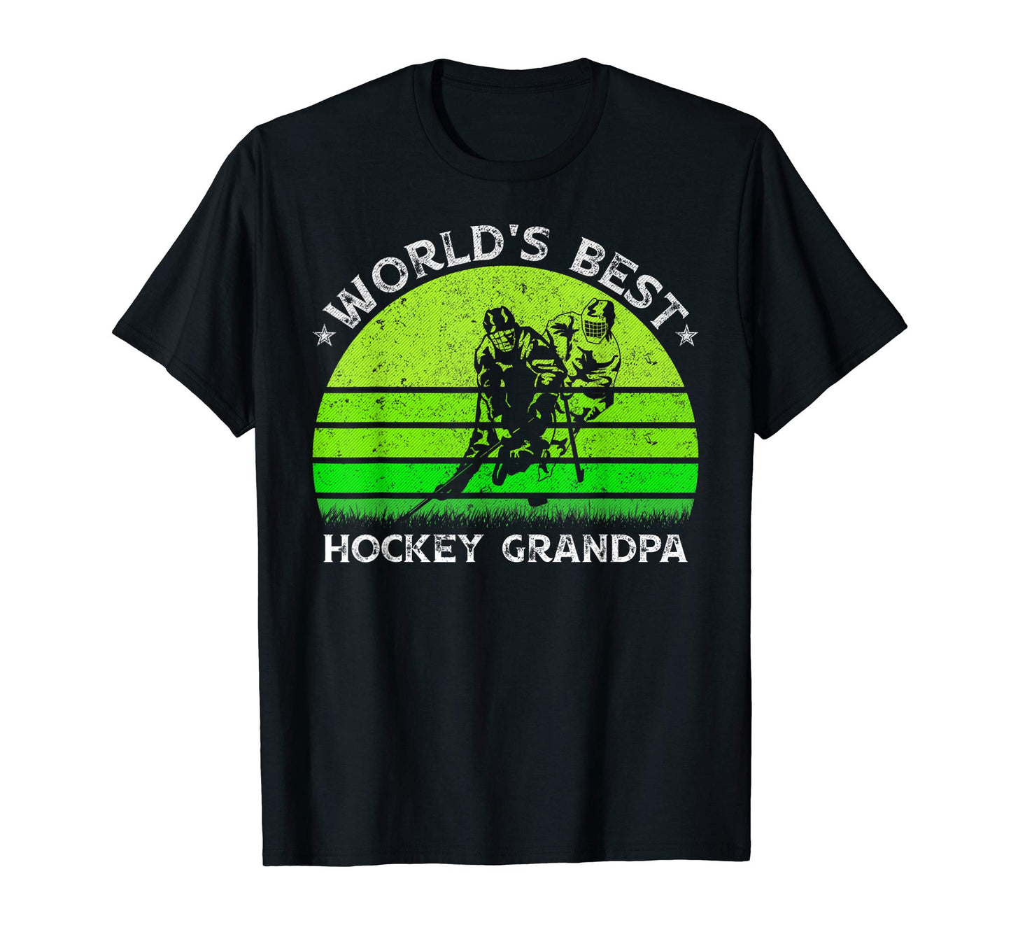 Worlds Best Hockey Grandpa T-Shirt - Casual Everyday Wear Men Women - T-Shirt, Sweatshirt, Hoodie