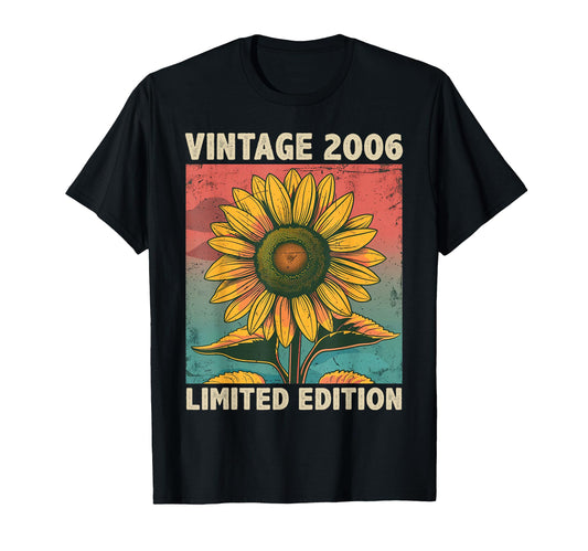 20 Years Old Gift 2006 Sunflower T-Shirt - Fun Novelty Design for Adults - T-Shirt, Sweatshirt, Hoodie