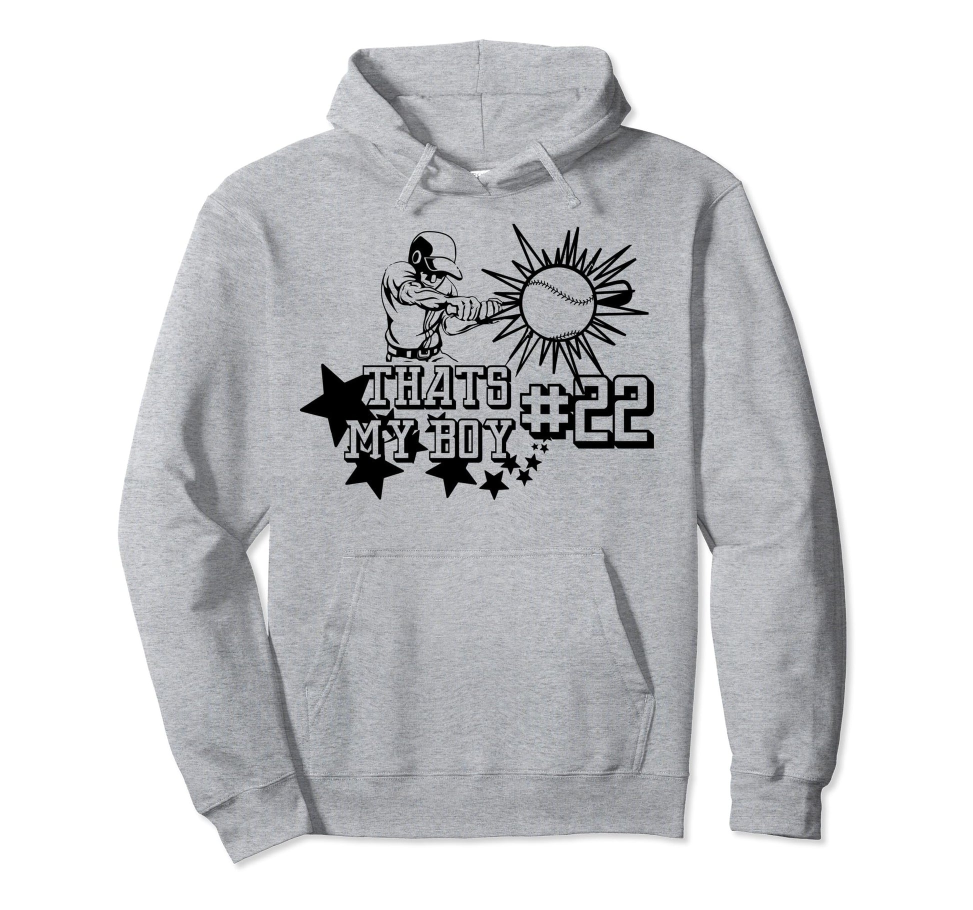 22 Thats My Baseball Number Baseball Hoodie - Novelty Apparel for Adults - T-Shirt, Sweatshirt, Hoodie