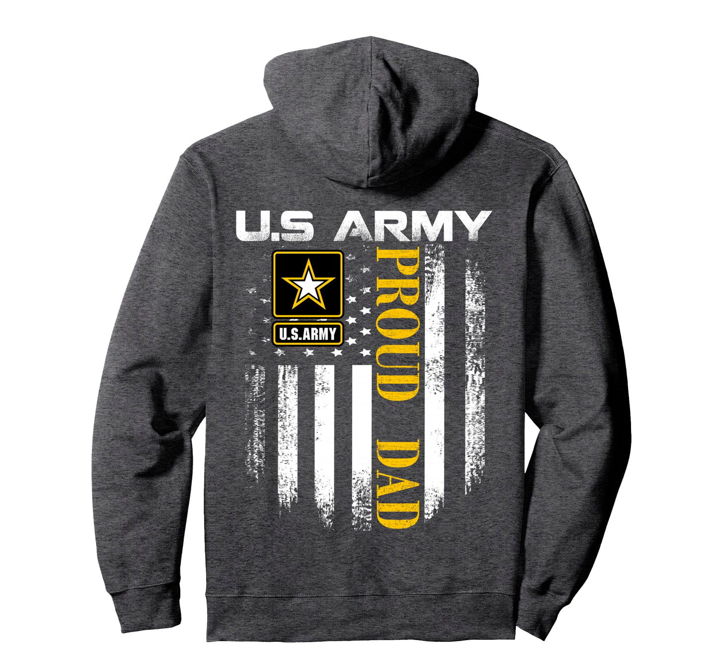 U S Army Proud Dad American Flag Gift Hoodie - Minimalist Print Unisex - T-Shirt, Sweatshirt, Hoodie