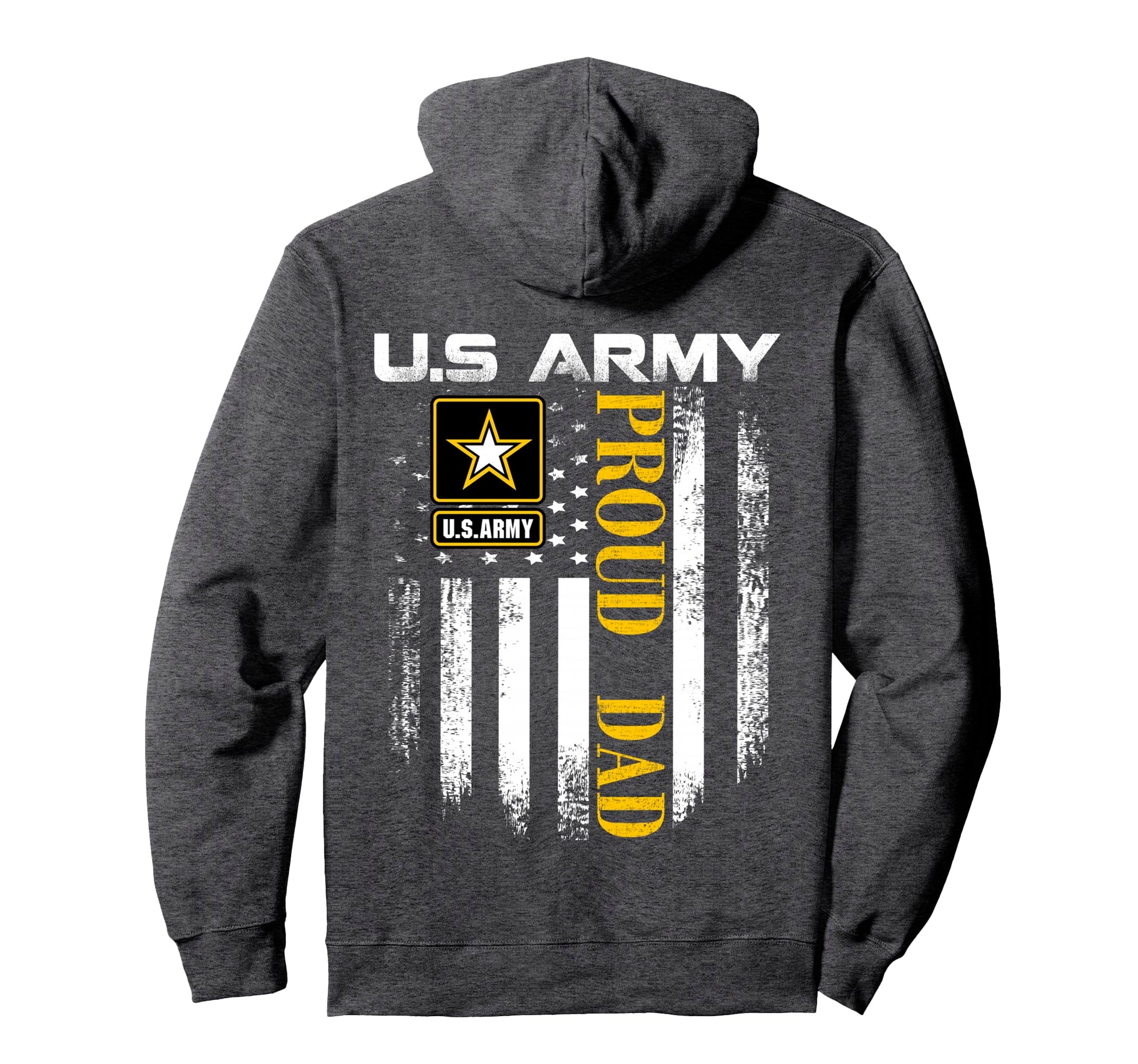 U S Army Proud Dad American Flag Gift Hoodie - Minimalist Print Unisex - T-Shirt, Sweatshirt, Hoodie