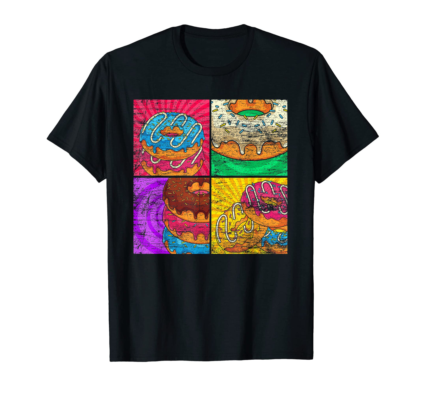 Doughnuts Sweets Snacks Food Pop Art T-Shirt - Trendy Graphic for Adults - T-Shirt, Sweatshirt, Hoodie