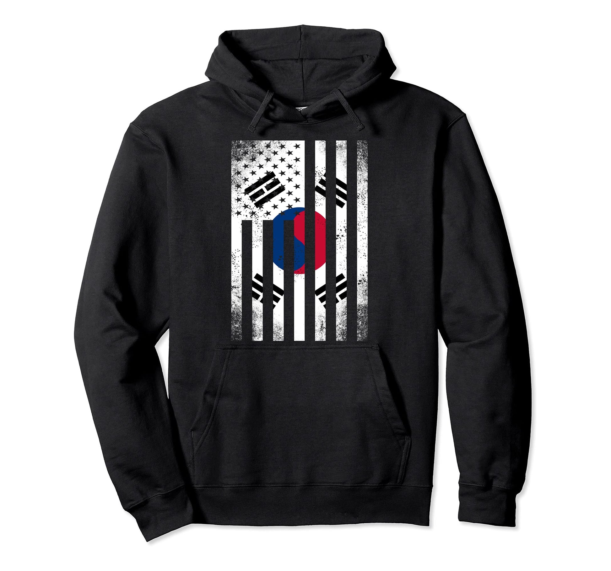 Half South Korean Flag American Inside Hoodie - Streetwear Style Men Women - T-Shirt, Sweatshirt, Hoodie