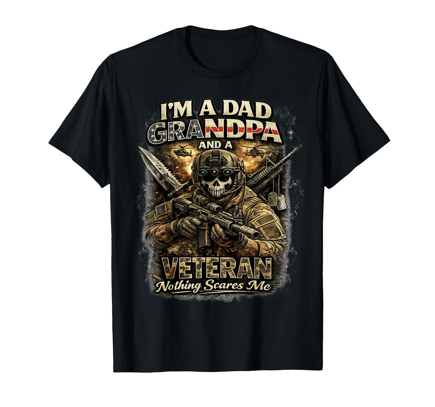 Im Dad Grandpa And Veteran Us Flag T-Shirt - Unique Graphic Unisex - T-Shirt, Sweatshirt, Hoodie