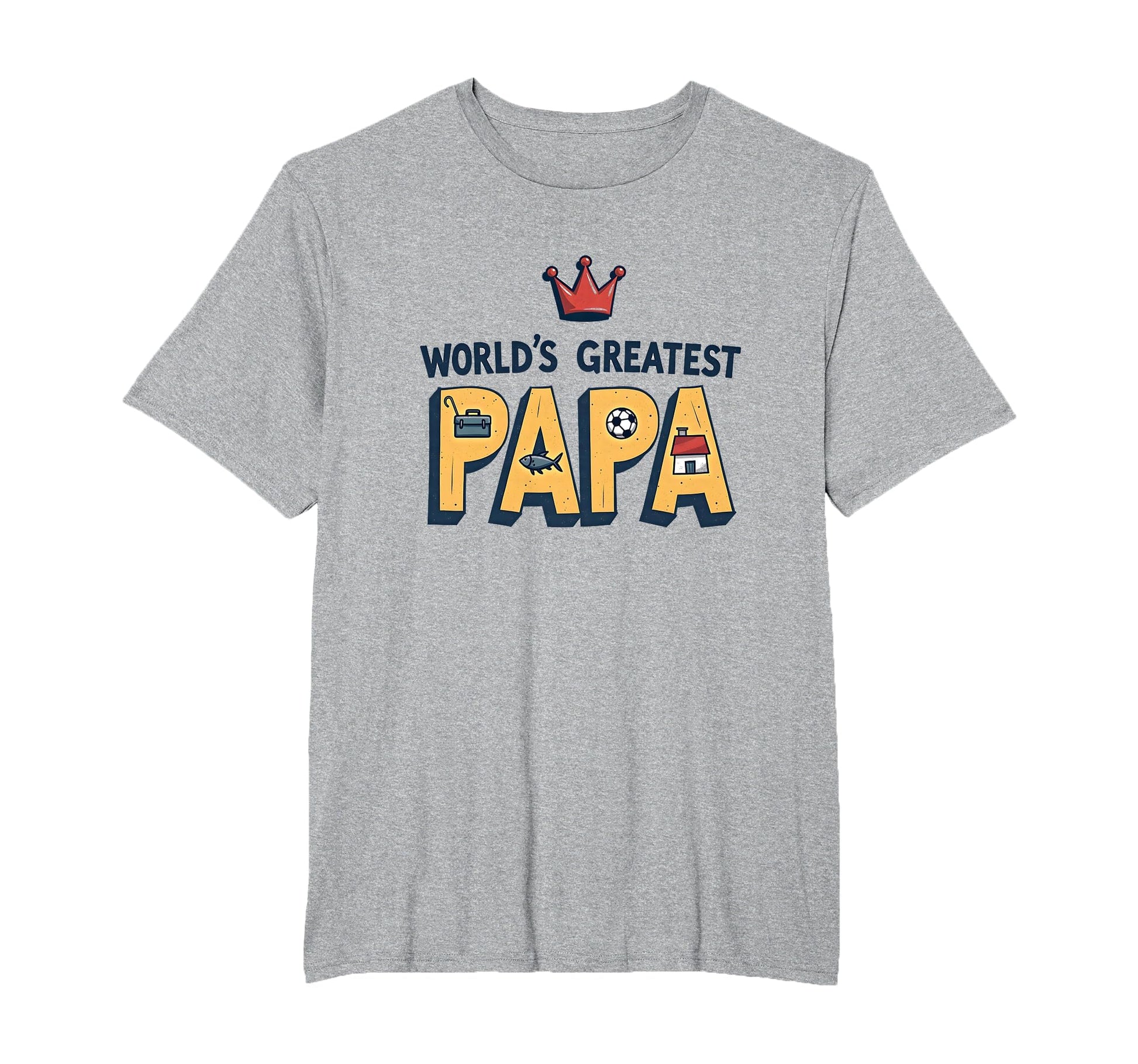 Worlds Greatest Papa Crowned Champion T-Shirt - Unique Graphic for Adults - T-Shirt, Sweatshirt, Hoodie