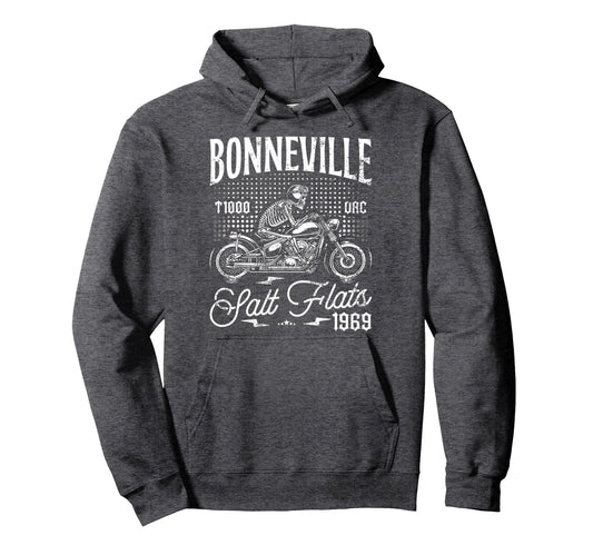 Bonneville Salt Flats Motorcycle Racing Hoodie - Trendy Graphic Unisex - T-Shirt, Sweatshirt, Hoodie