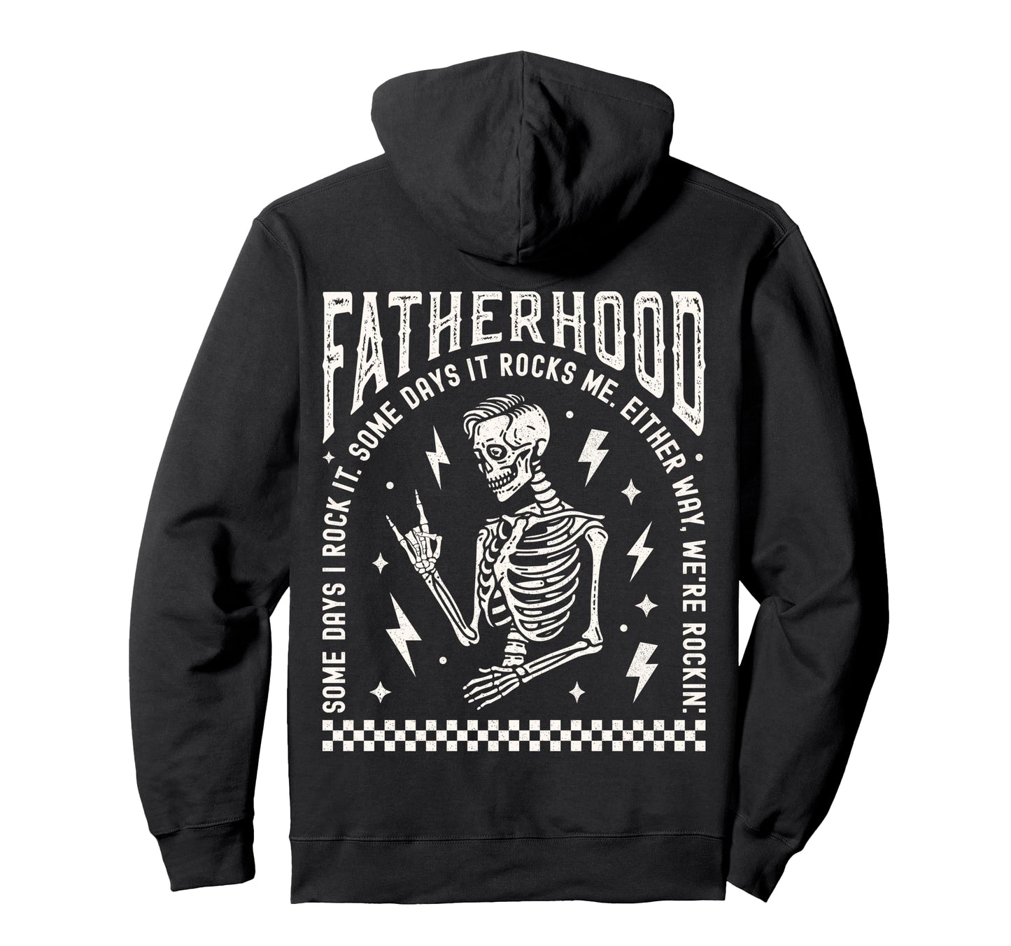 Fatherhood Skeleton Rock Dad Tour Hoodie - Minimalist Print Men Women - T-Shirt, Sweatshirt, Hoodie