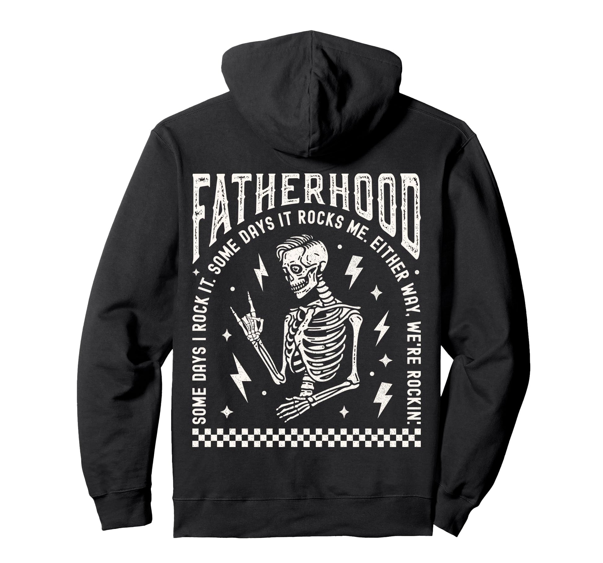 Fatherhood Skeleton Rock Dad Tour Hoodie - Minimalist Print Men Women - T-Shirt, Sweatshirt, Hoodie