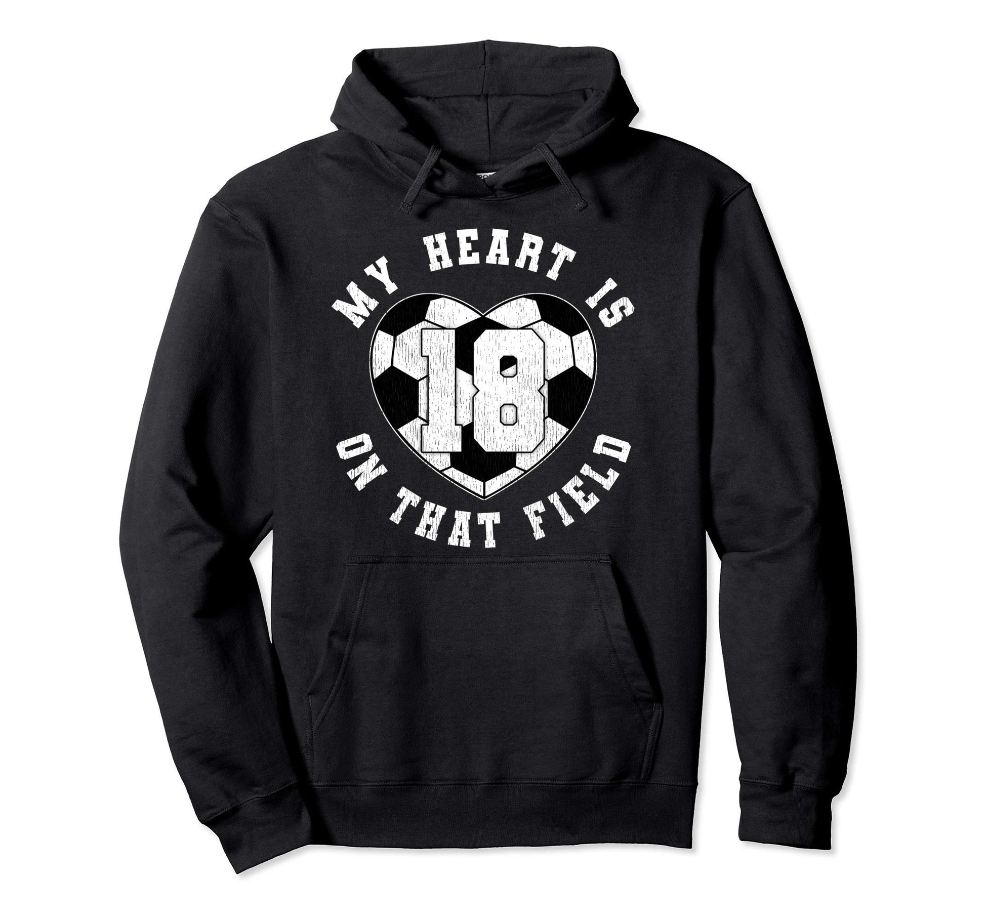 Soccer Player Mom Dad Jersey Number 18 Hoodie - Unique Graphic Unisex - T-Shirt, Sweatshirt, Hoodie