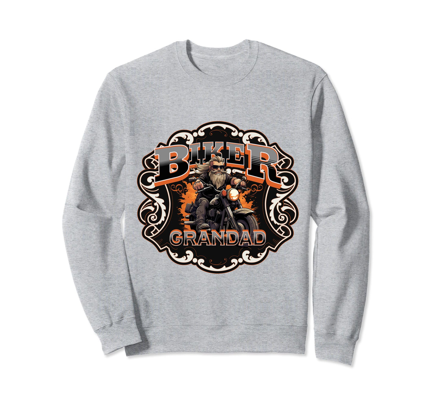 Mens Motorbike Biker Grandpa Sweatshirt - Aesthetic Graphic for Adults - T-Shirt, Sweatshirt, Hoodie
