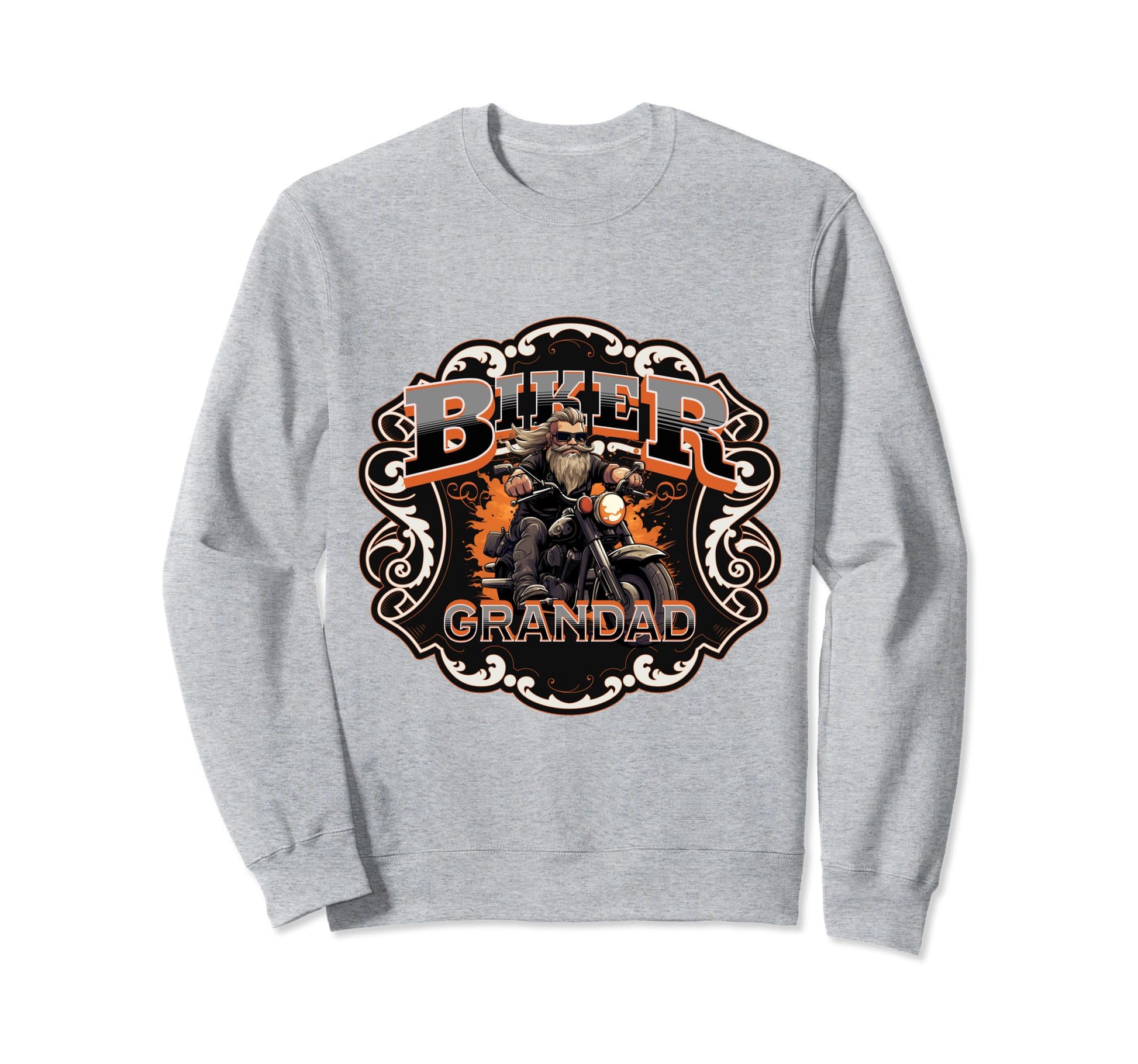 Mens Motorbike Biker Grandpa Sweatshirt - Aesthetic Graphic for Adults - T-Shirt, Sweatshirt, Hoodie