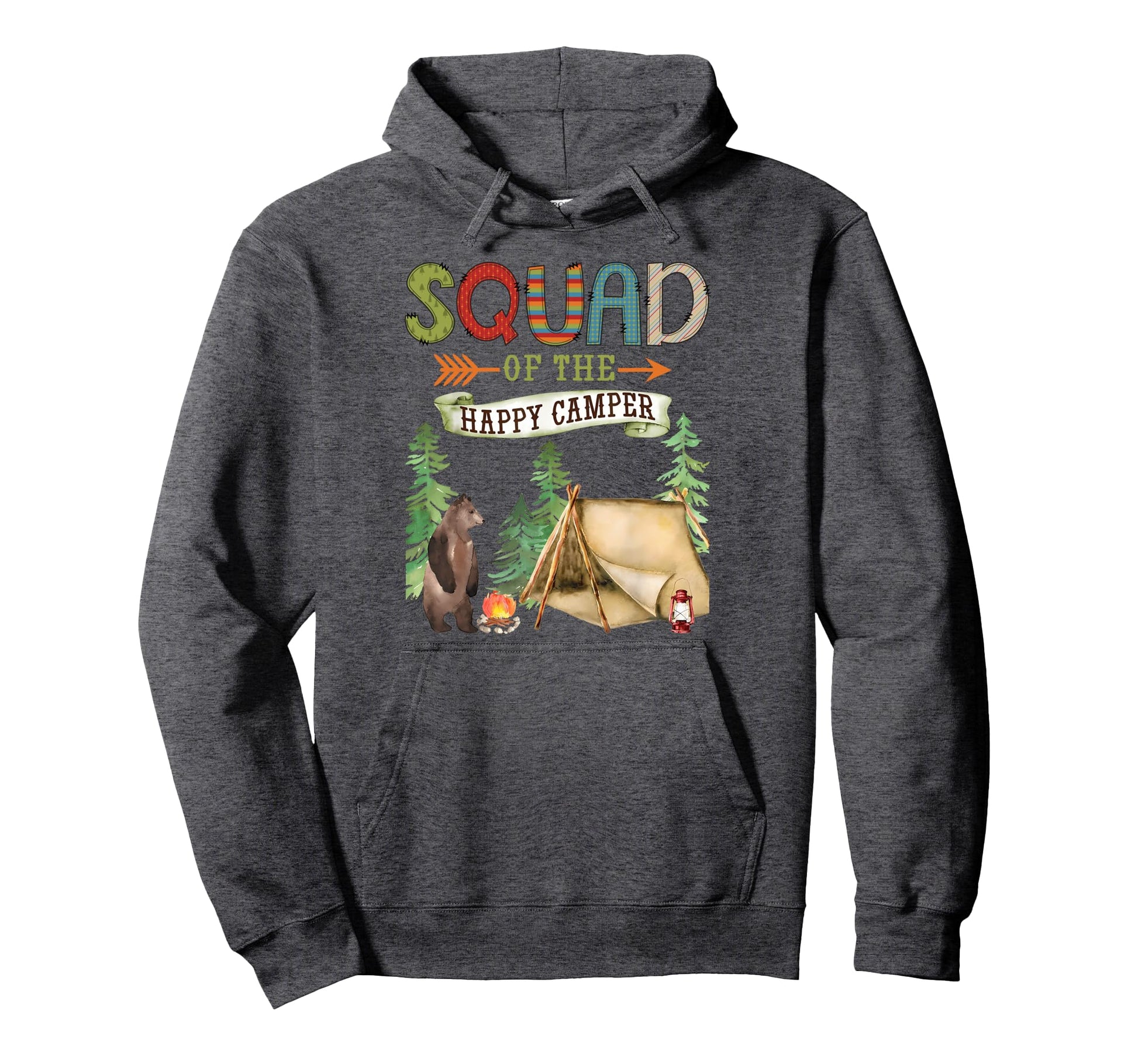 Squad Happy Camper First Birthday Camping Hoodie - Unique Graphic Unisex - T-Shirt, Sweatshirt, Hoodie
