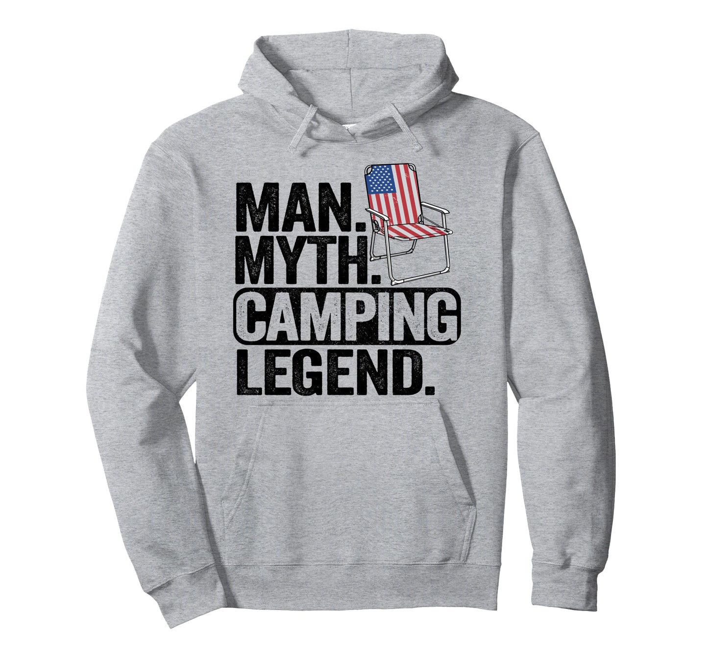 Myth Camping Legend Us American Flag Hoodie - Custom Art Print Unisex - T-Shirt, Sweatshirt, Hoodie