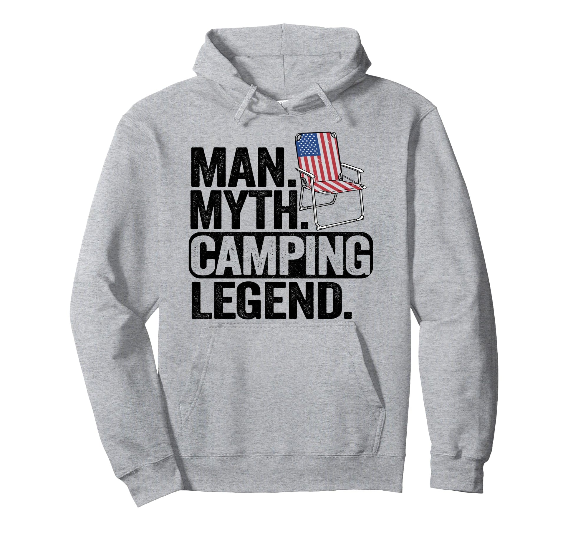 Myth Camping Legend Us American Flag Hoodie - Custom Art Print Unisex - T-Shirt, Sweatshirt, Hoodie
