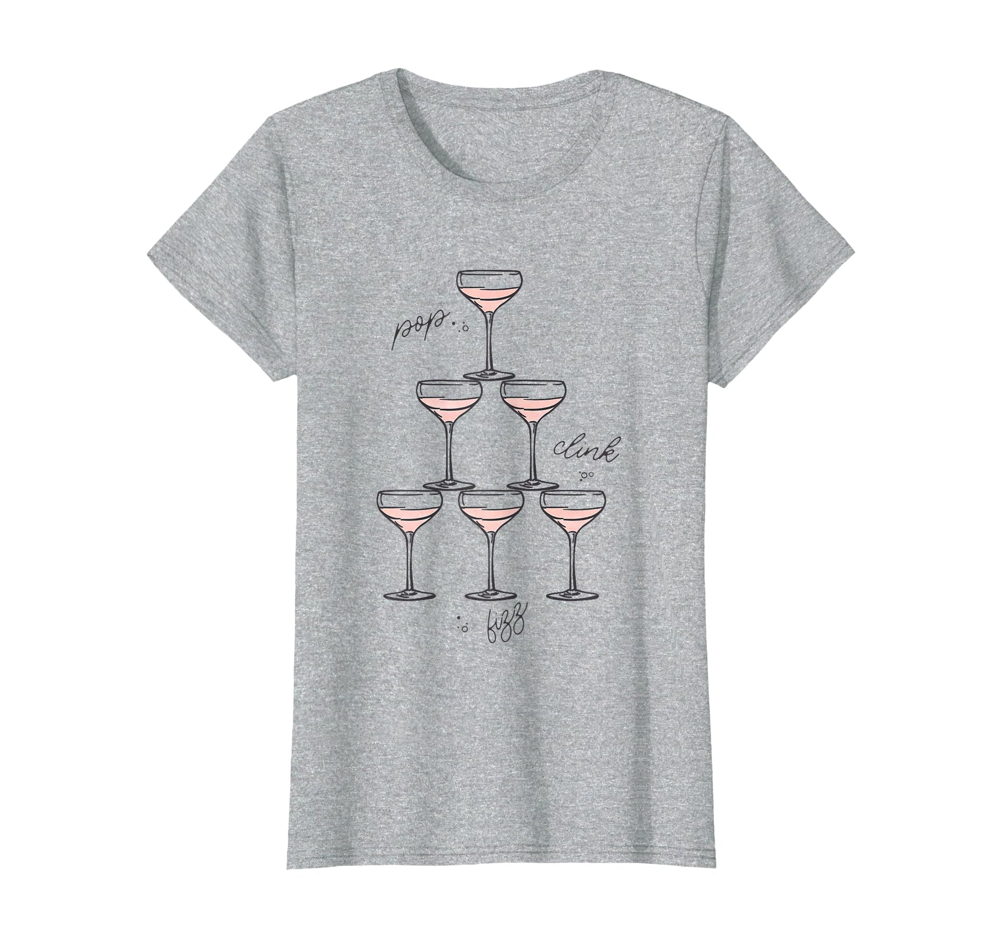 Pop Clink Fizz Champagne Tower Portrait T-Shirt - Trendy Graphic Men Women - T-Shirt, Sweatshirt, Hoodie