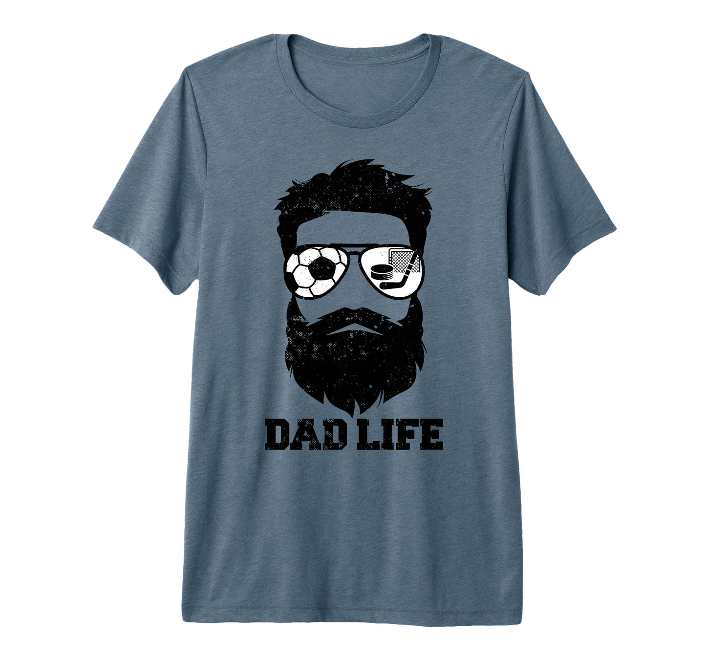 Mens Soccer Hockey Dad Messy Hair T-Shirt - Novelty Apparel Men Women - T-Shirt, Sweatshirt, Hoodie