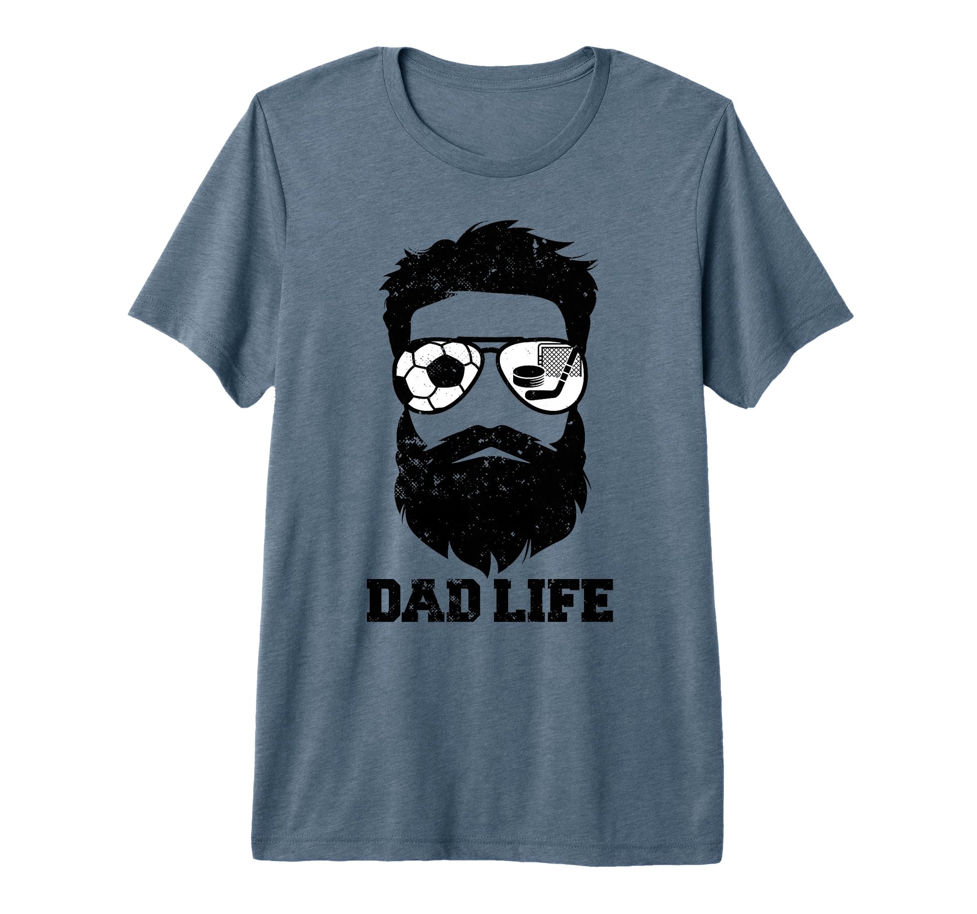 Mens Soccer Hockey Dad Messy Hair T-Shirt - Novelty Apparel Men Women - T-Shirt, Sweatshirt, Hoodie