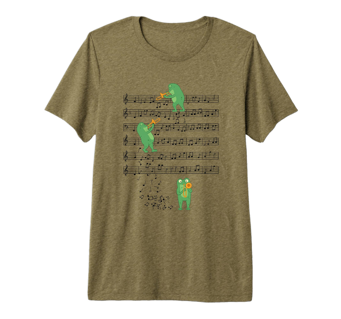 Funny Trombone Player Frog Playing T-Shirt - Unique Graphic for Adults - T-Shirt, Sweatshirt, Hoodie