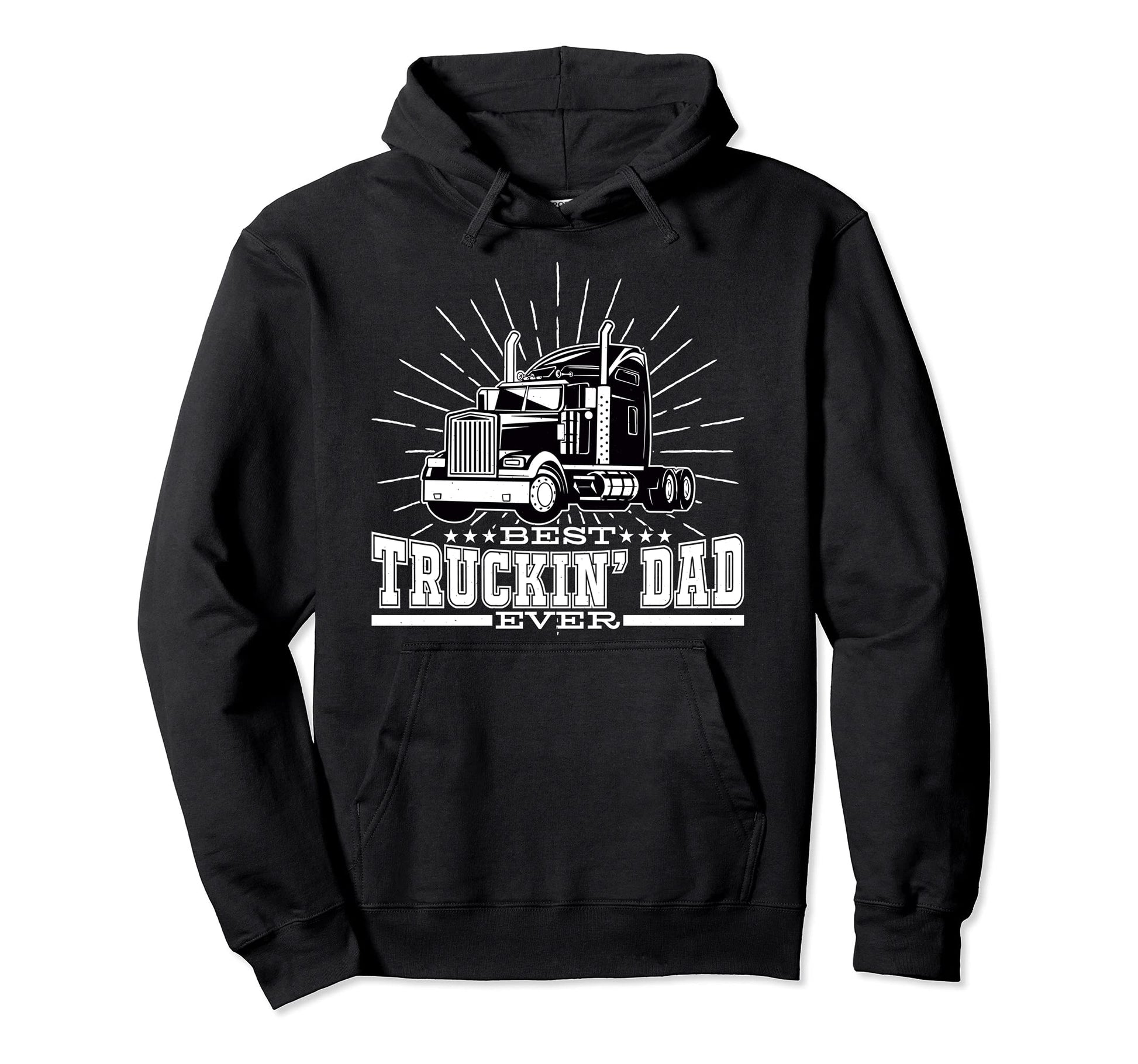Best Truckin Dad Ever Trucking Dad Hoodie - Minimalist Print for Adults - T-Shirt, Sweatshirt, Hoodie