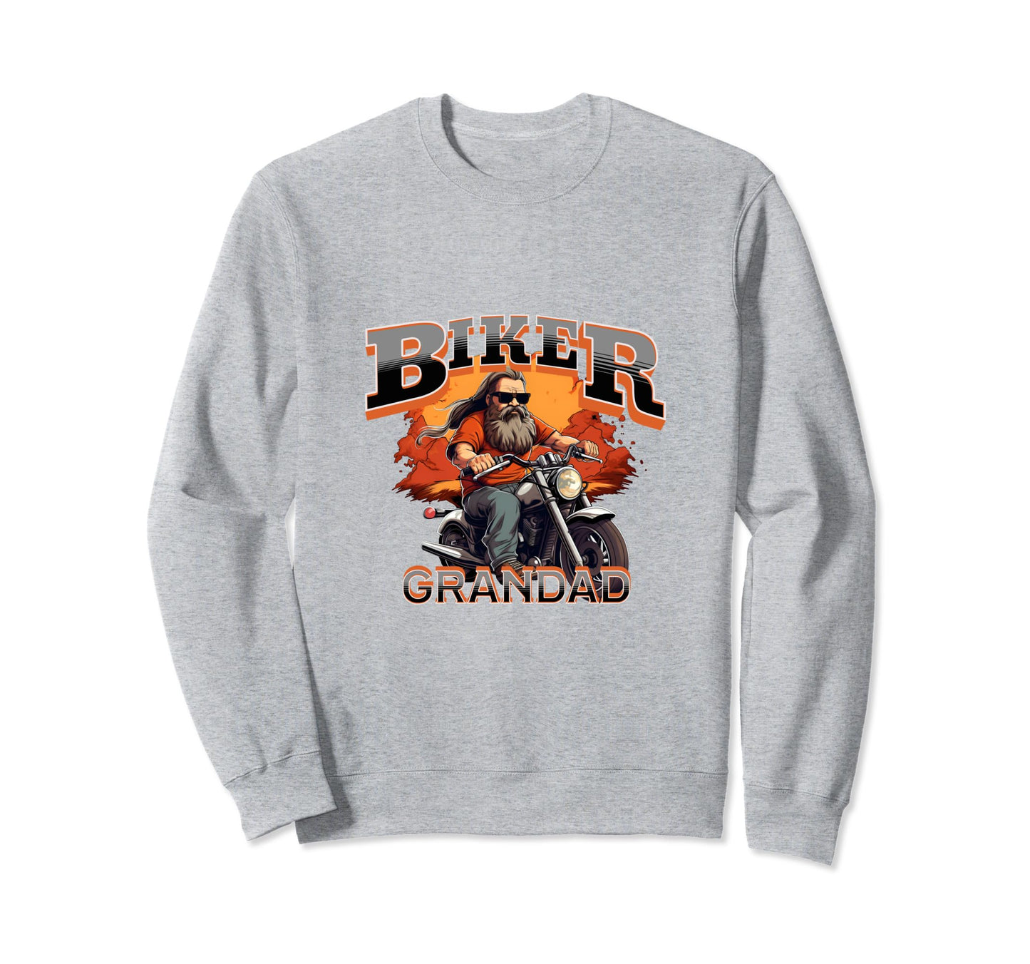 Mens Motorbike Biker Grandpa Sweatshirt - Custom Art Print for Adults - T-Shirt, Sweatshirt, Hoodie