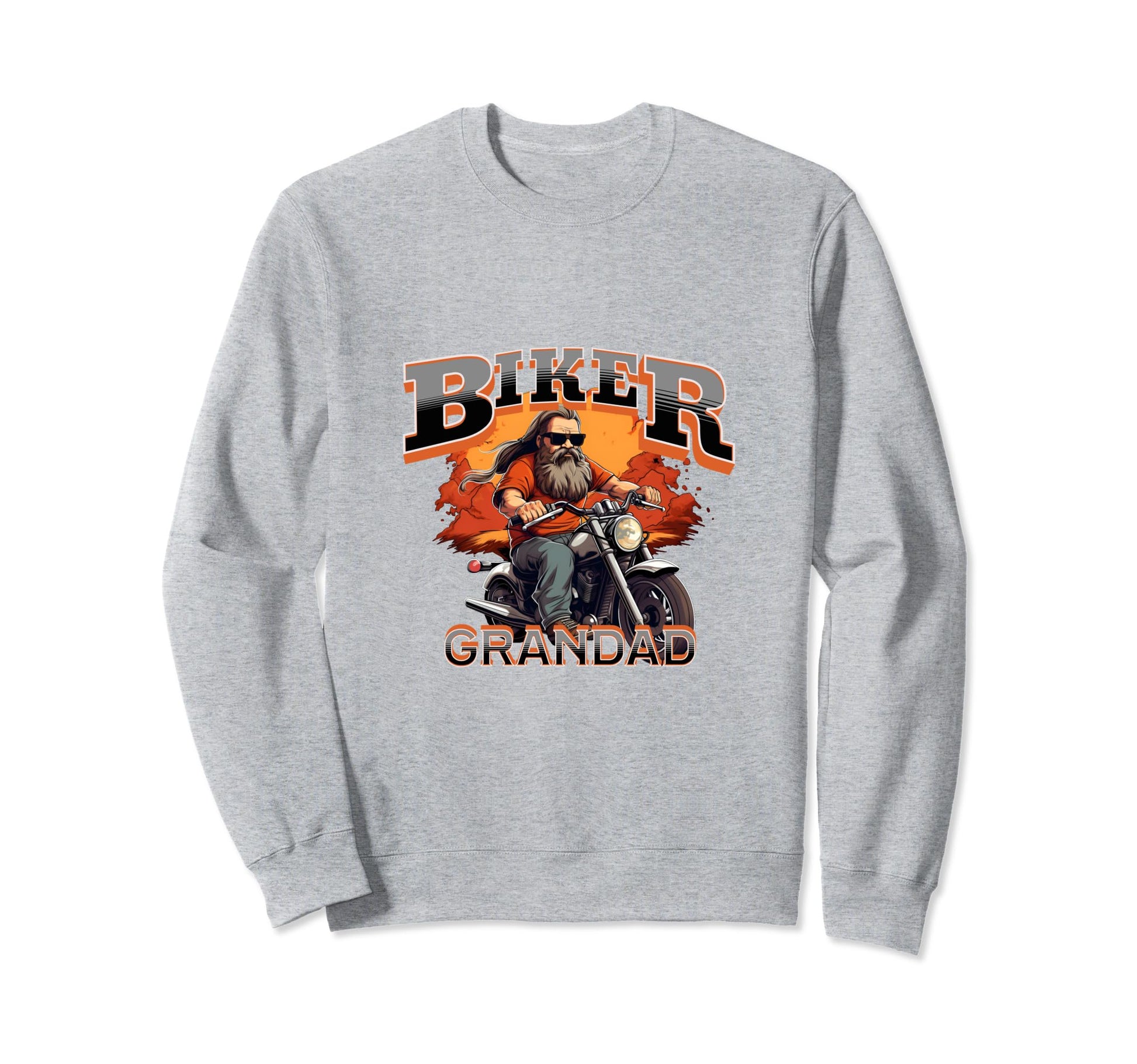 Mens Motorbike Biker Grandpa Sweatshirt - Custom Art Print for Adults - T-Shirt, Sweatshirt, Hoodie