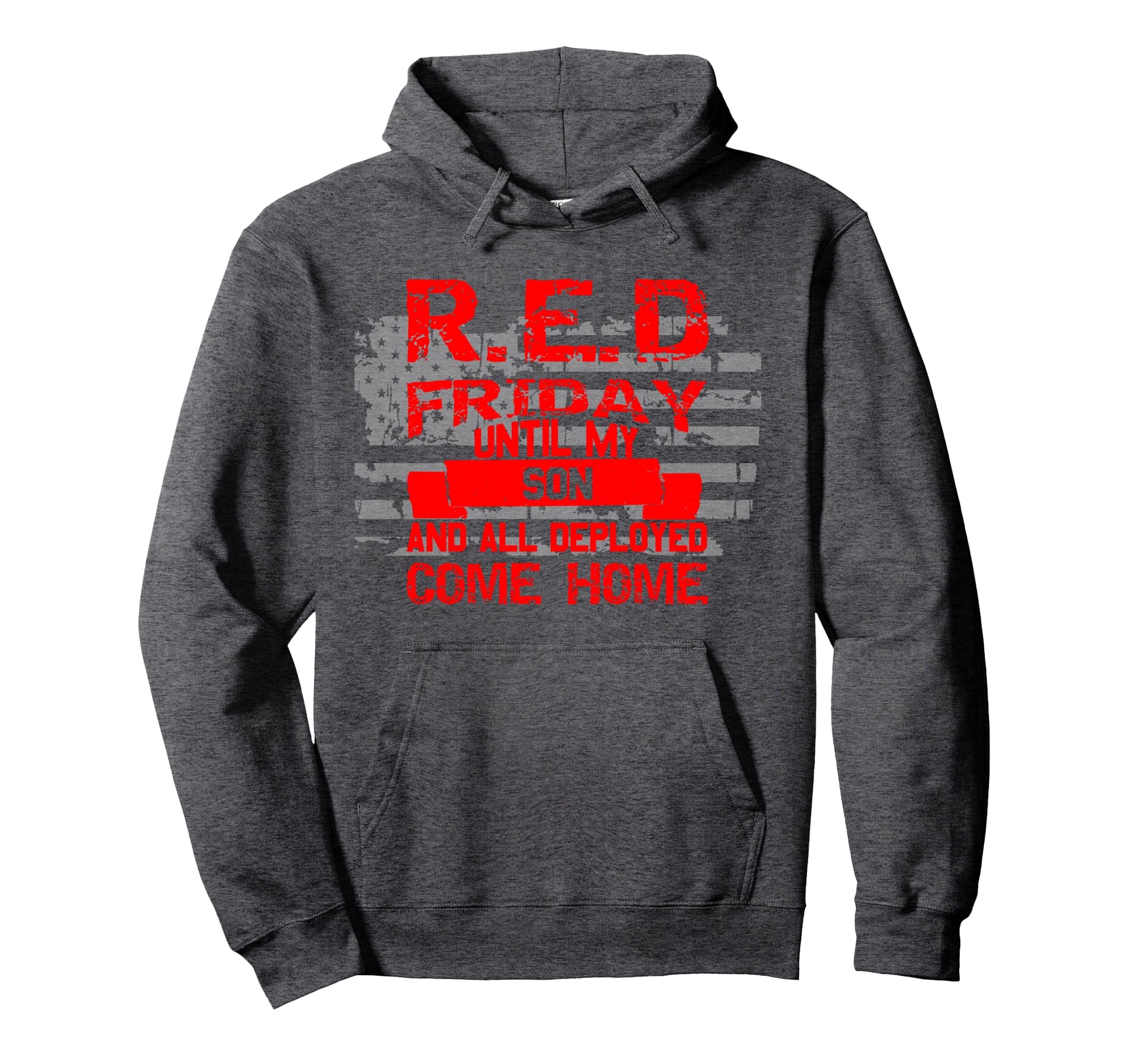 Red Friday Deployed Family Hoodie - Minimalist Print Men Women - T-Shirt, Sweatshirt, Hoodie