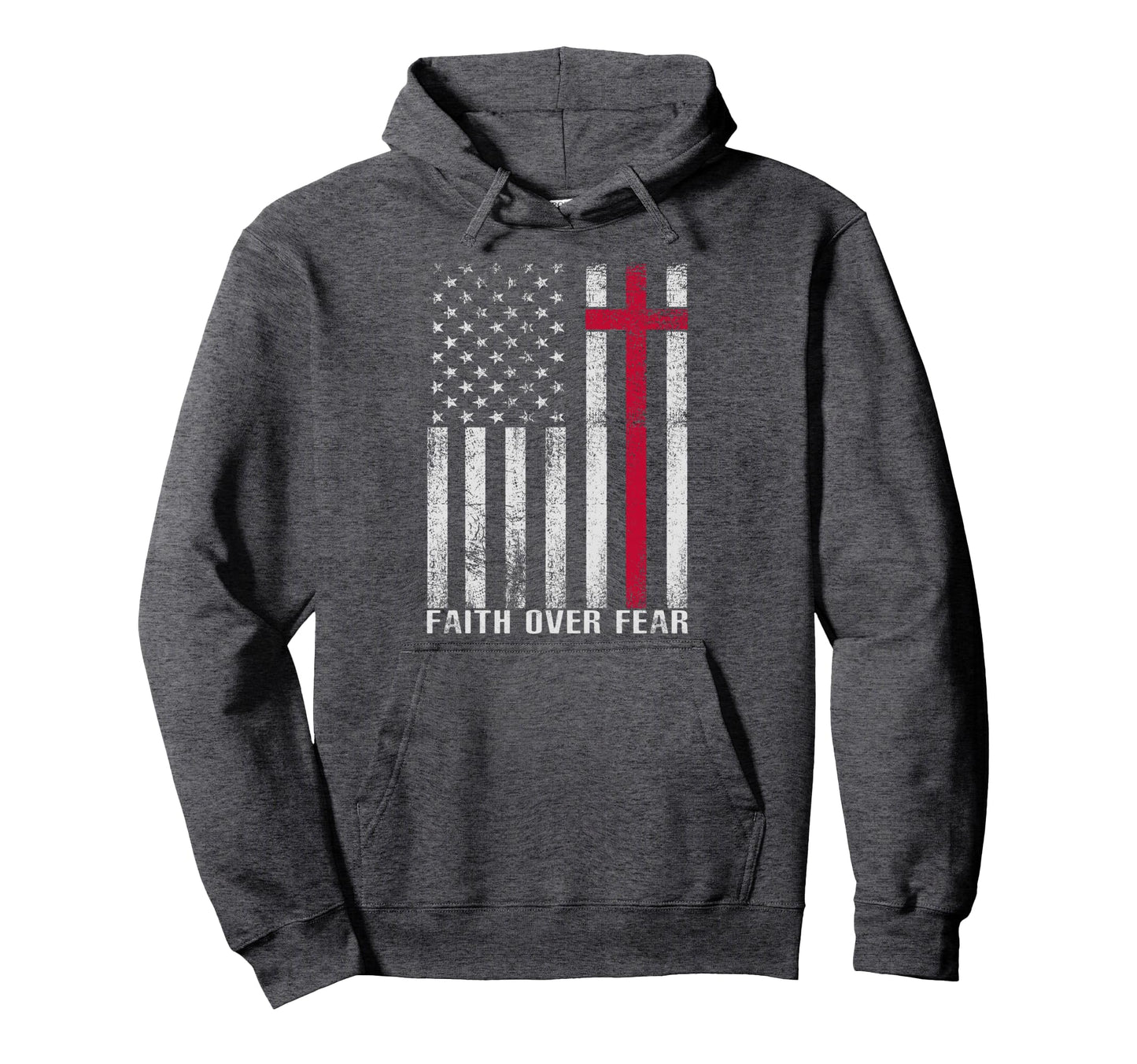 Faith Over Fear Patriotic Christian Hoodie - Aesthetic Graphic Unisex - T-Shirt, Sweatshirt, Hoodie