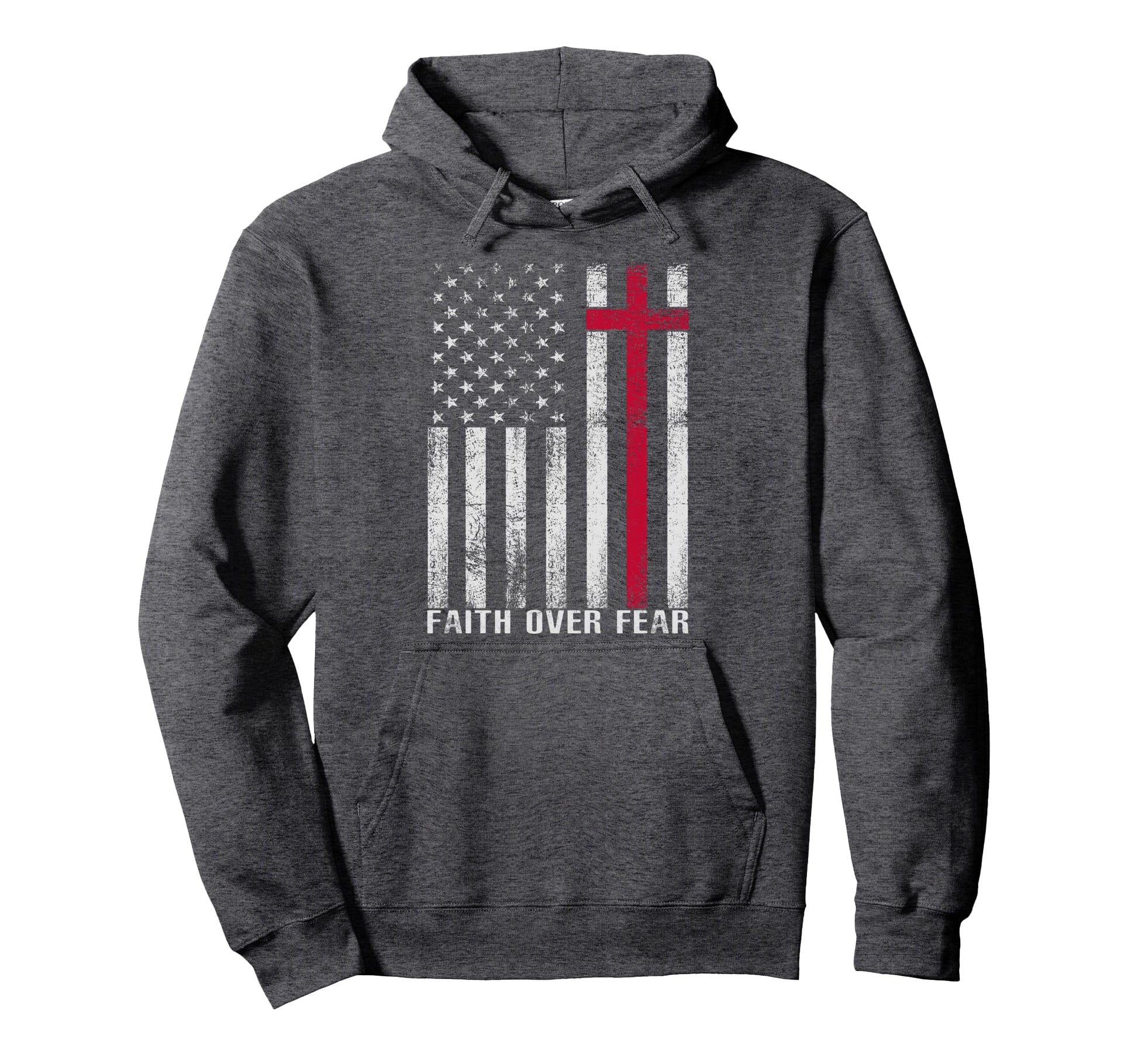 Faith Over Fear Patriotic Christian Hoodie - Aesthetic Graphic Unisex - T-Shirt, Sweatshirt, Hoodie
