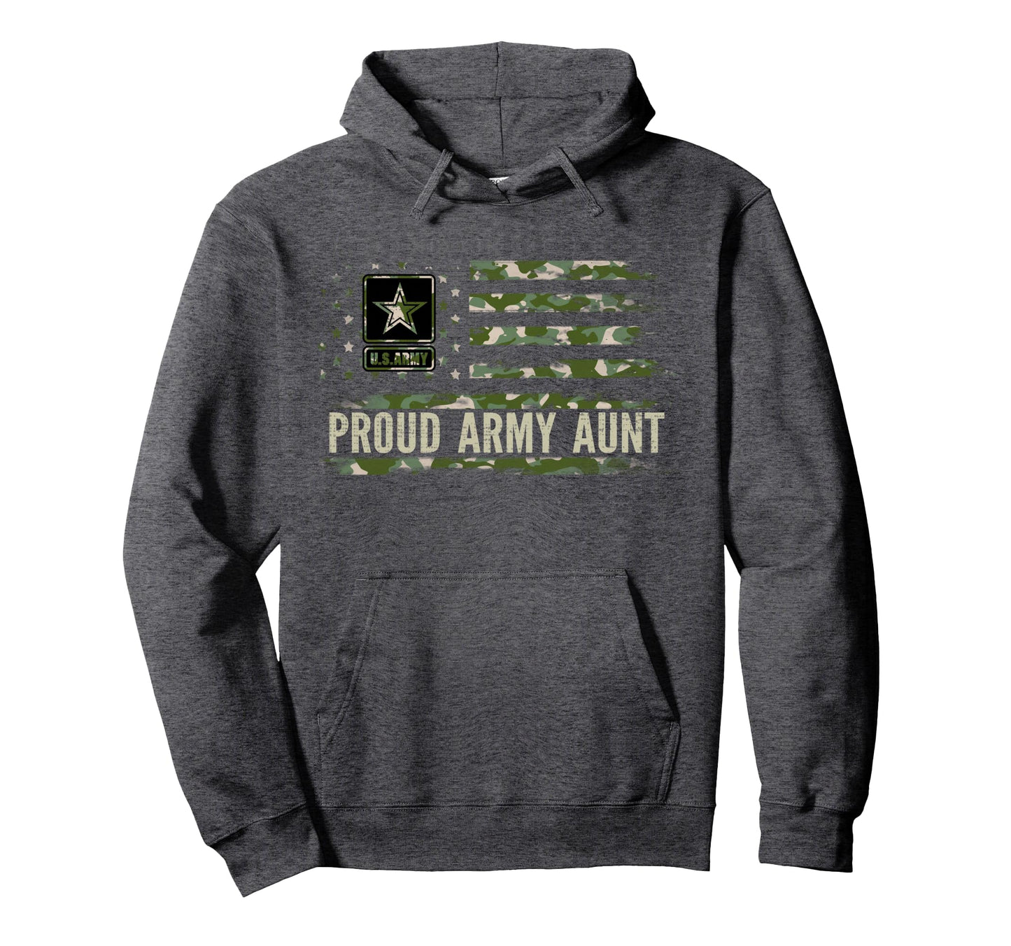 Proud Army Aunt Camo American Flag Veteran Hoodie - Trendy Graphic Unisex - T-Shirt, Sweatshirt, Hoodie