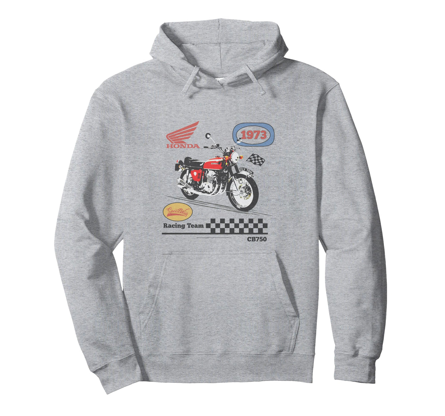 Honda Powersports 1973 Cb750 Speedway Hoodie - Trendy Graphic for Adults - T-Shirt, Sweatshirt, Hoodie