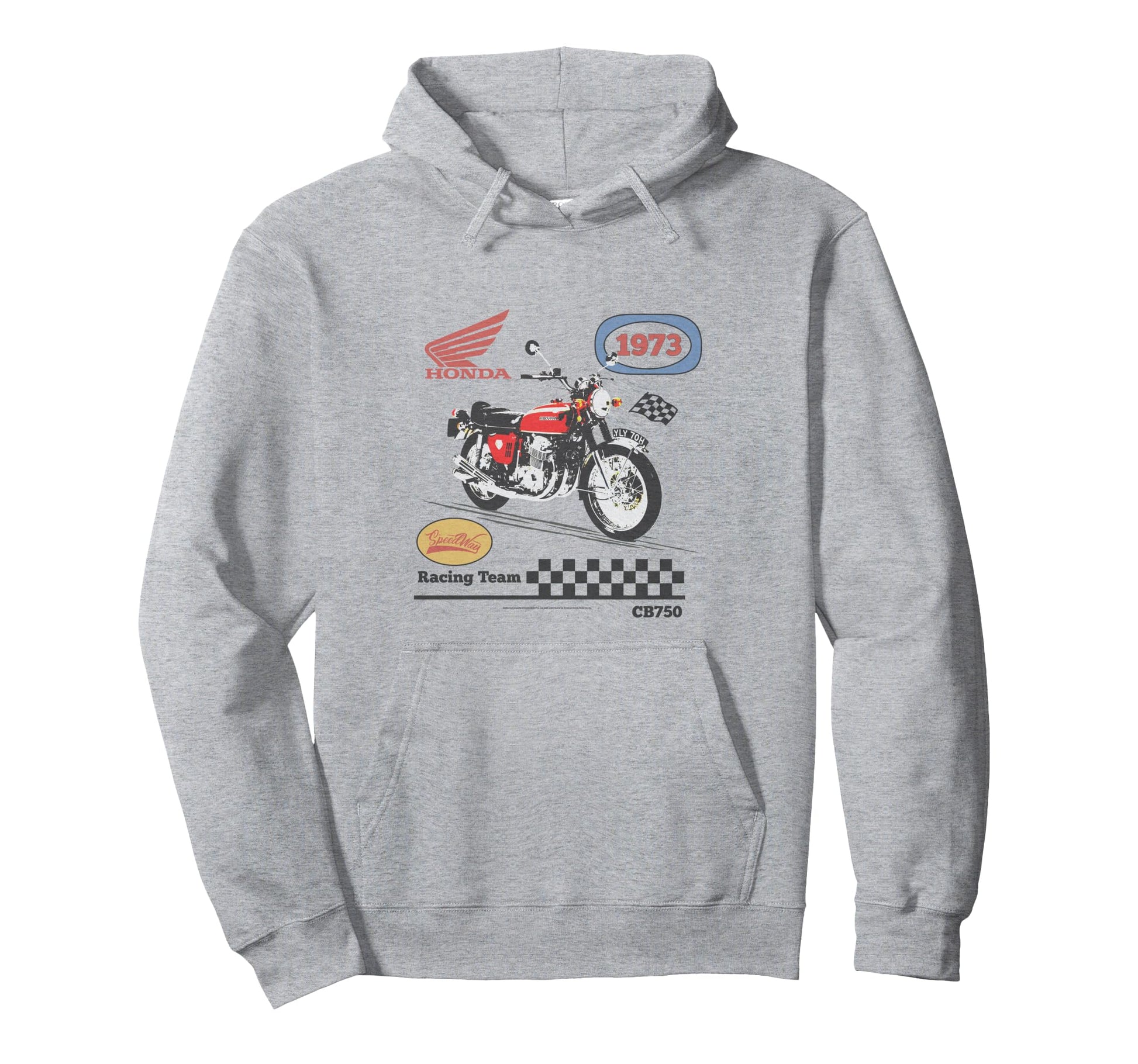 Honda Powersports 1973 Cb750 Speedway Hoodie - Trendy Graphic for Adults - T-Shirt, Sweatshirt, Hoodie