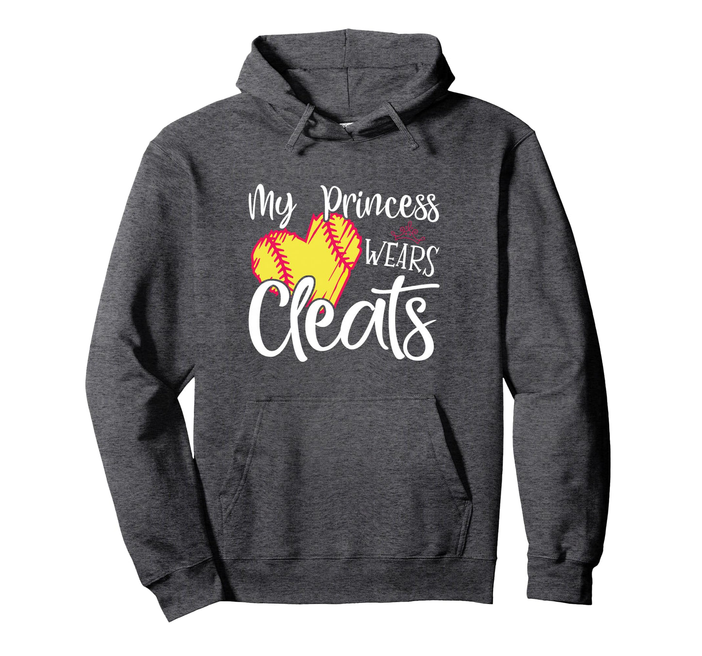 My Princess Wears Cleats Softball Mom Dad Hoodie - Graphic Print Unisex - T-Shirt, Sweatshirt, Hoodie